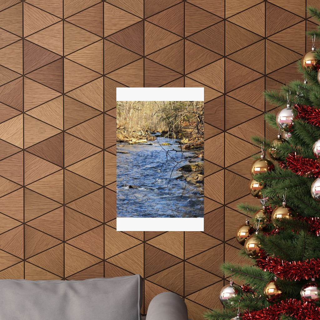 River Stream Nature Poster — Matte Vertical Wall Art for Home & Cabin Décor