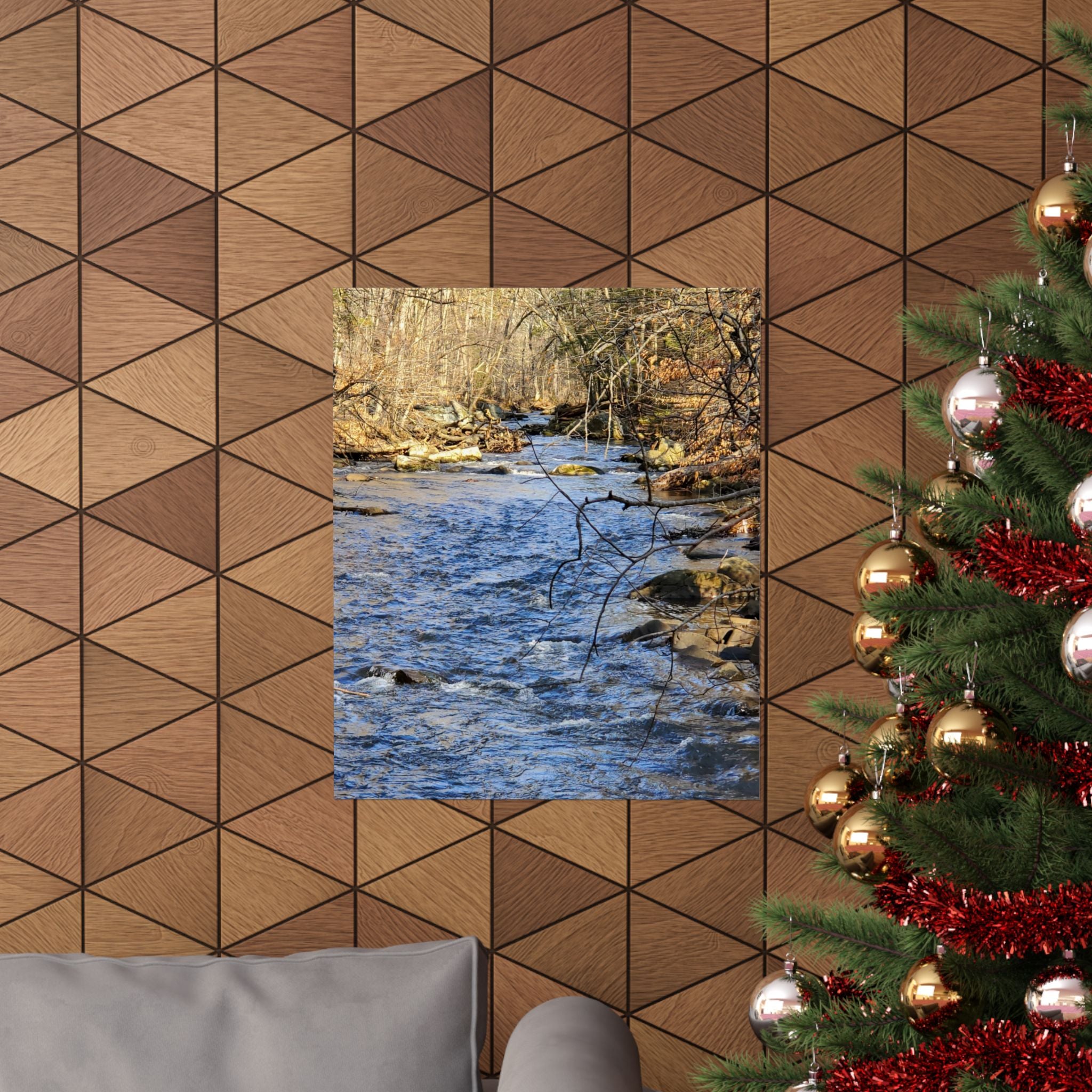 River Stream Nature Poster — Matte Vertical Wall Art for Home & Cabin Décor