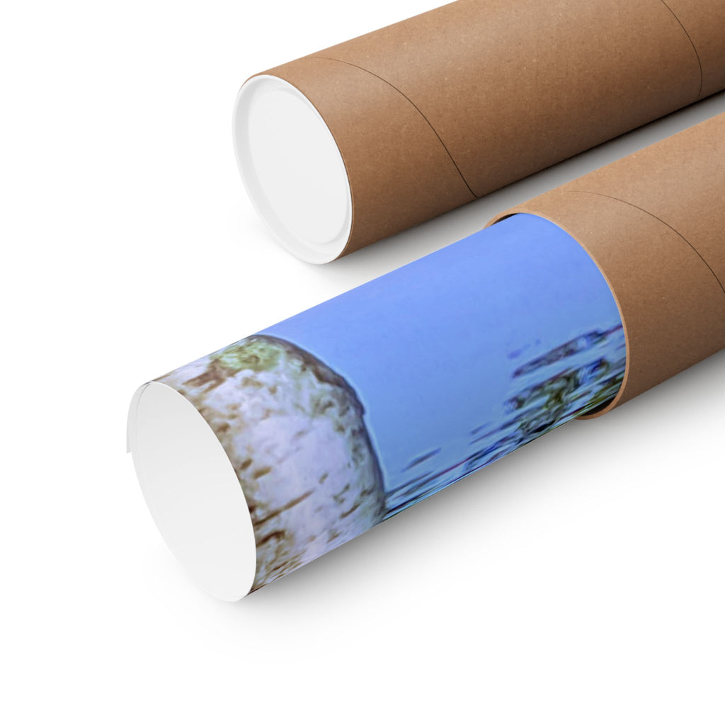 Birch Lake Reflection Matte Poster — Vertical Nature Wall Art
