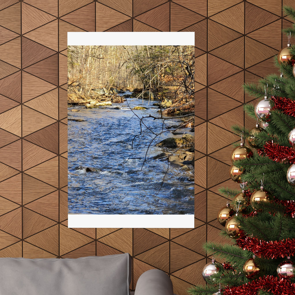 River Stream Nature Poster — Matte Vertical Wall Art for Home & Cabin Décor