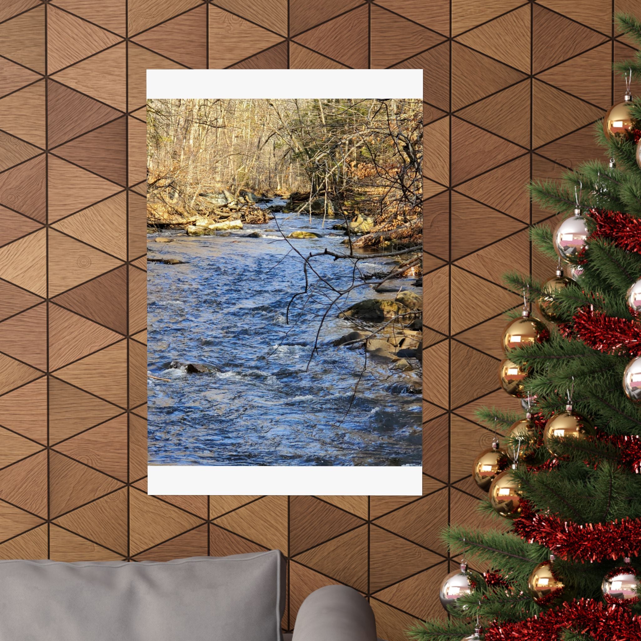 River Stream Nature Poster — Matte Vertical Wall Art for Home & Cabin Décor