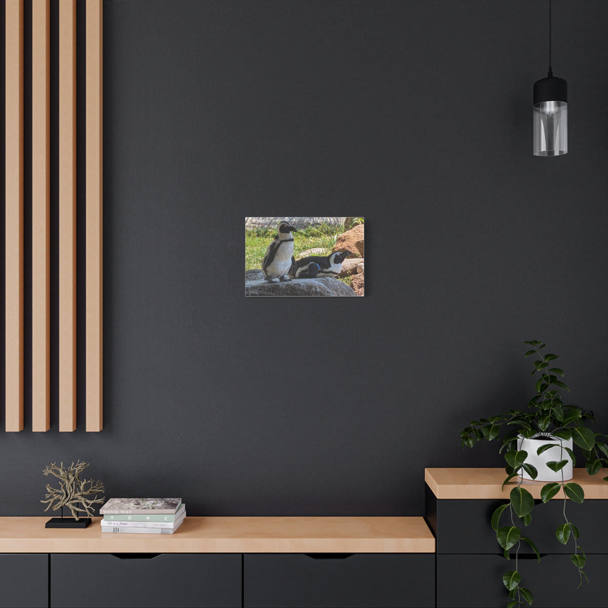 Penguin Pair Matte Canvas Print (Stretched 1.25")
