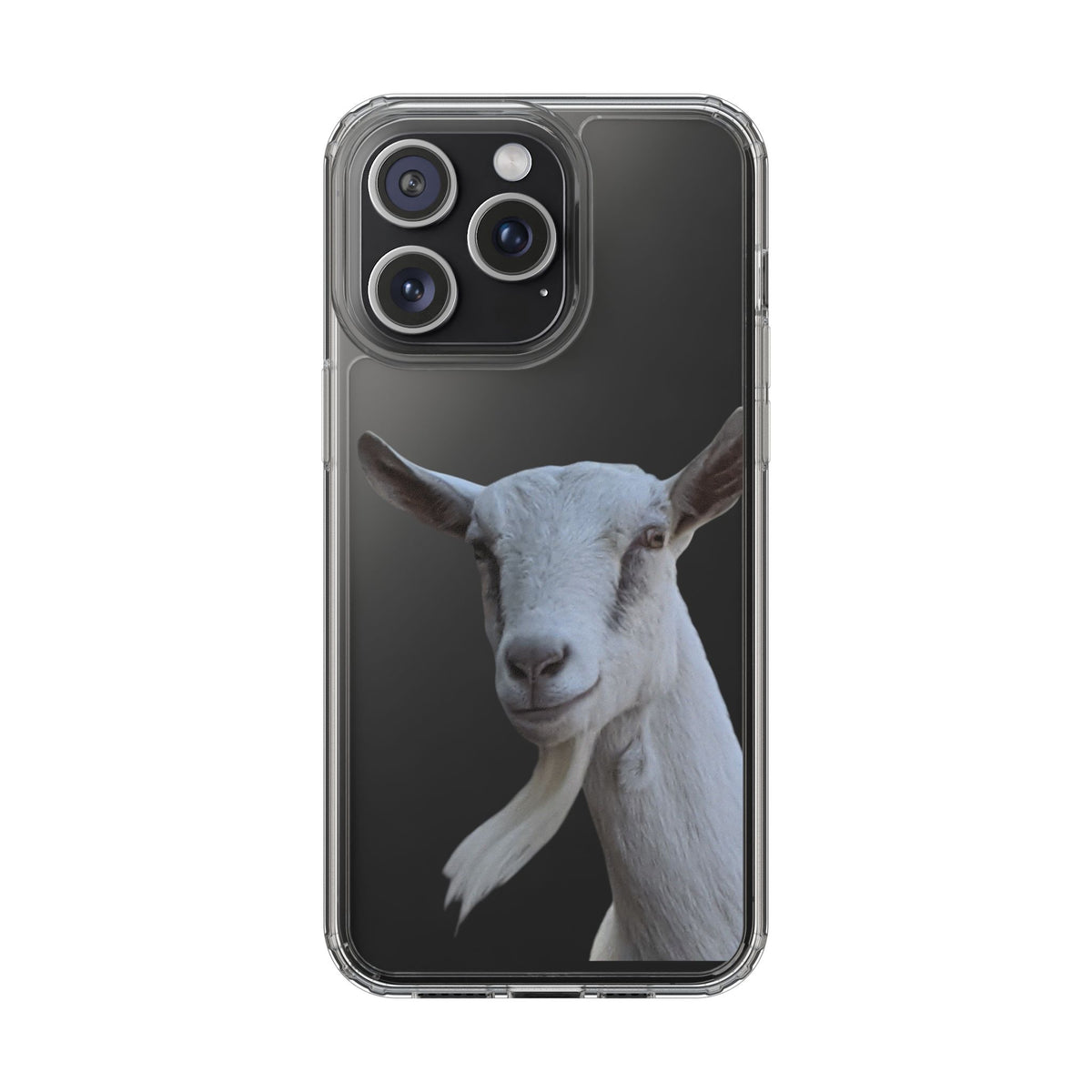 Goat Portrait Clear iPhone Case — Cute Farm Animal Wildlife Photo, Impact-Resistant Clear Phone Cover, Goat Lover Gift