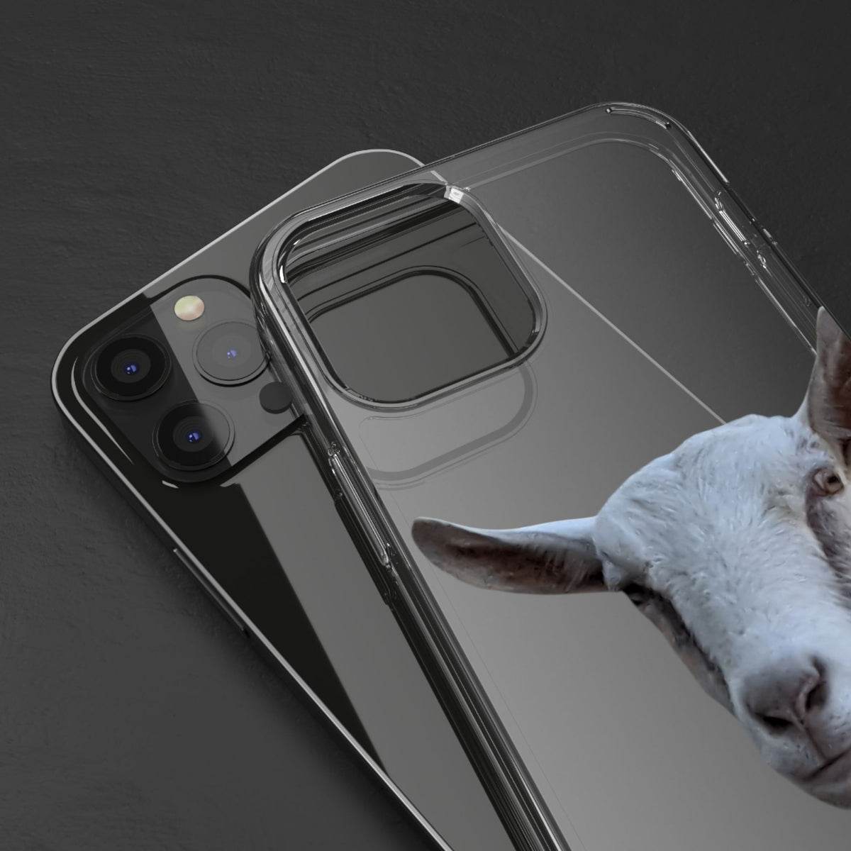 Goat Portrait Clear iPhone Case — Cute Farm Animal Wildlife Photo, Impact-Resistant Clear Phone Cover, Goat Lover Gift