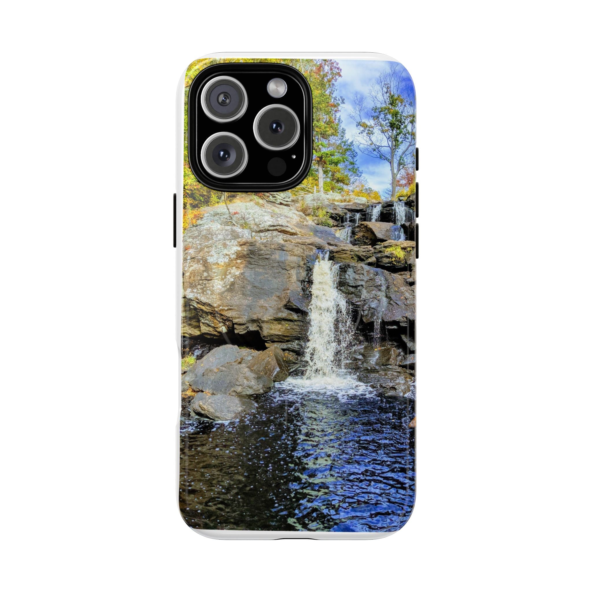 Waterfall Nature Photo Tough iPhone Case — Scenic Landscape Magnetic Cover, Impact-Resistant Phone Case, Nature Lover Gift