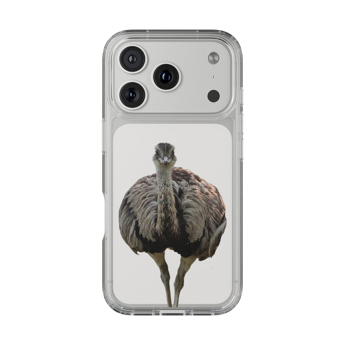 Clear Emu Bird iPhone Case — Cute Wildlife Nature Photo Design, Impact-Resistant Clear Phone Cover, Bird Lover Gift