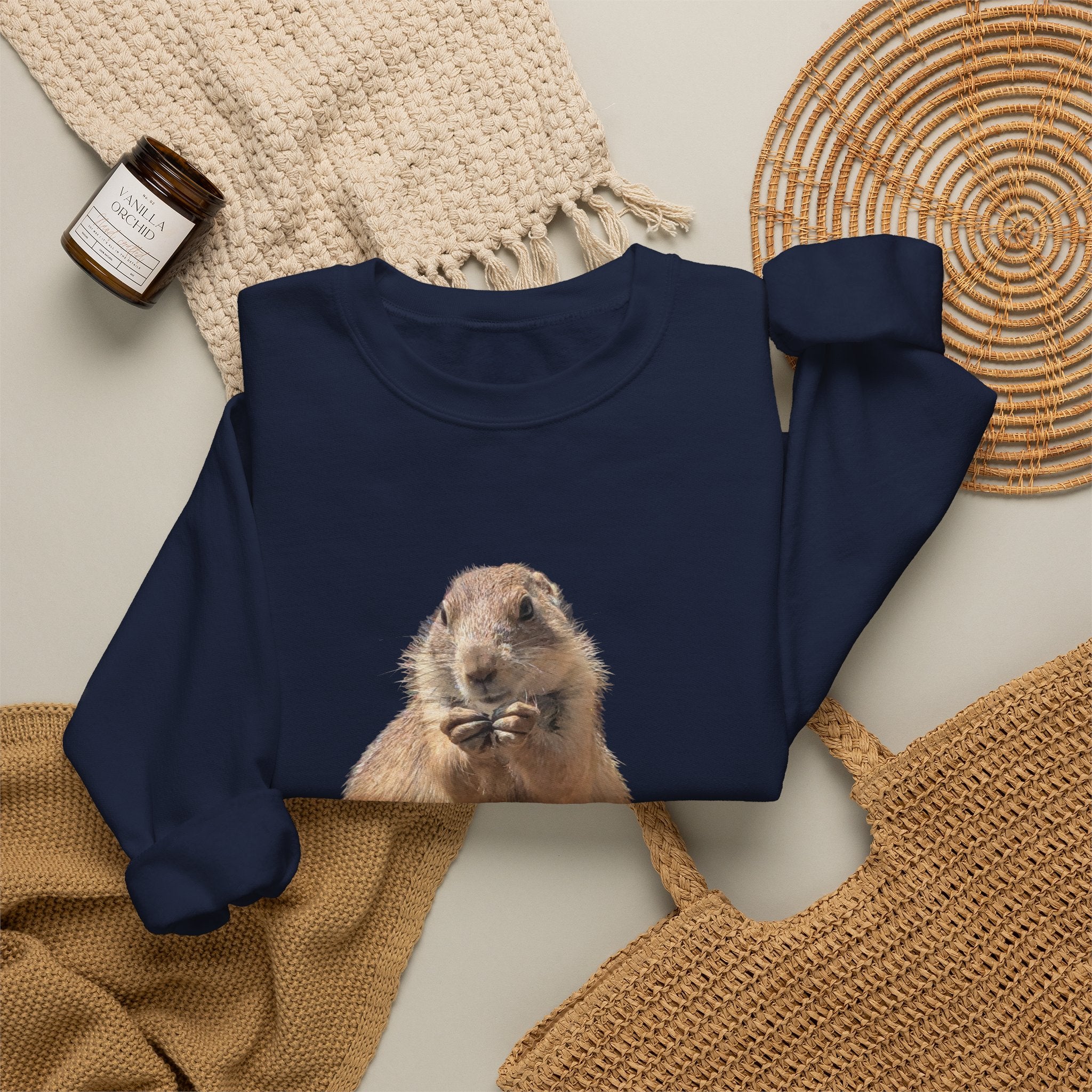 Prairie Dog Crewneck Sweatshirt — Cute Sitting Prairie Dog Graphic