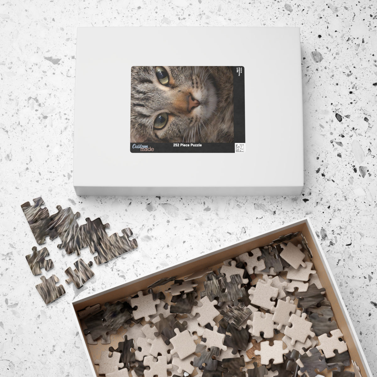 Cat Face Nature Photo Jigsaw Puzzle — Wildlife Photography Gift Set, 110, 252, 520 & 1014 Pieces