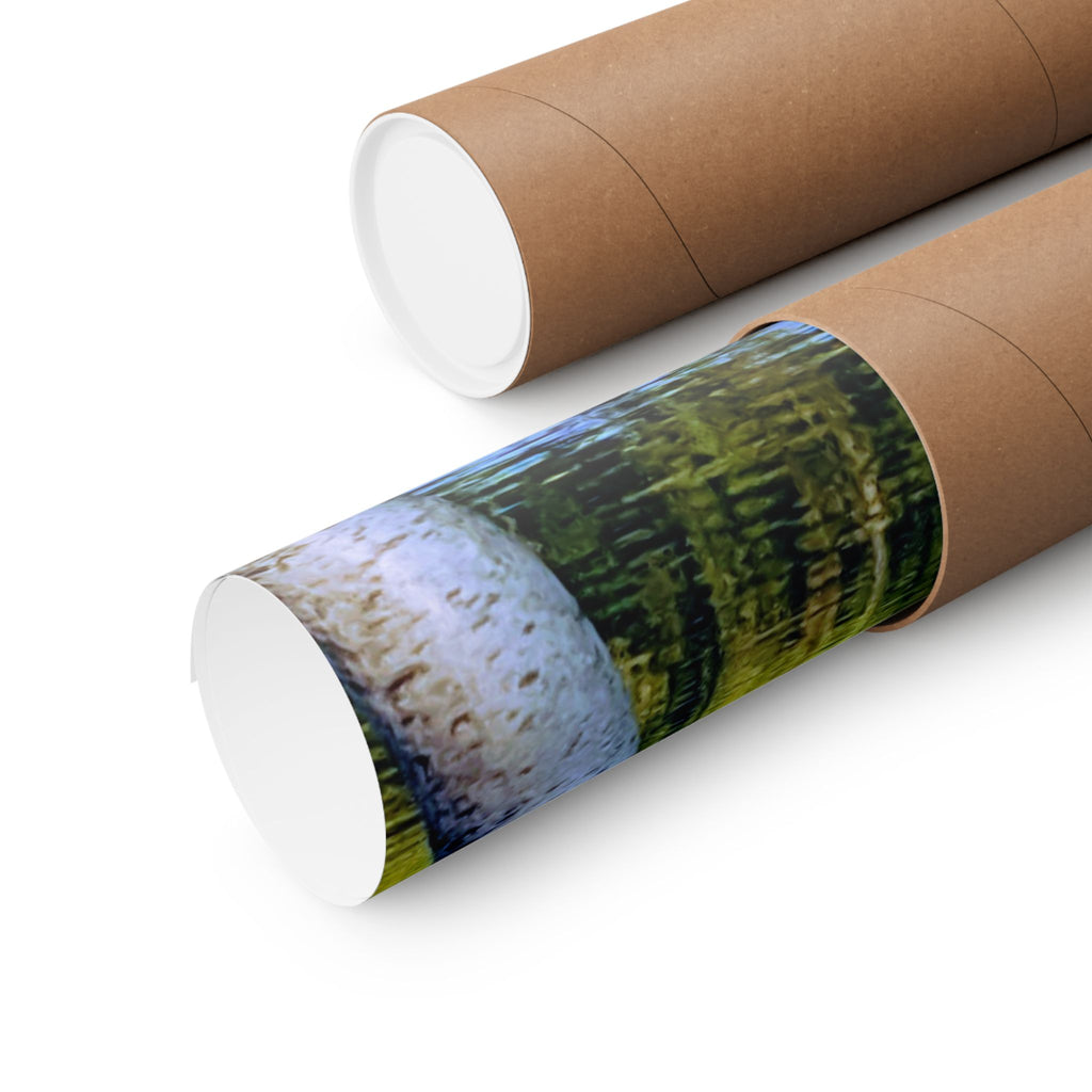 Birch Lake Reflection Matte Poster — Vertical Nature Wall Art