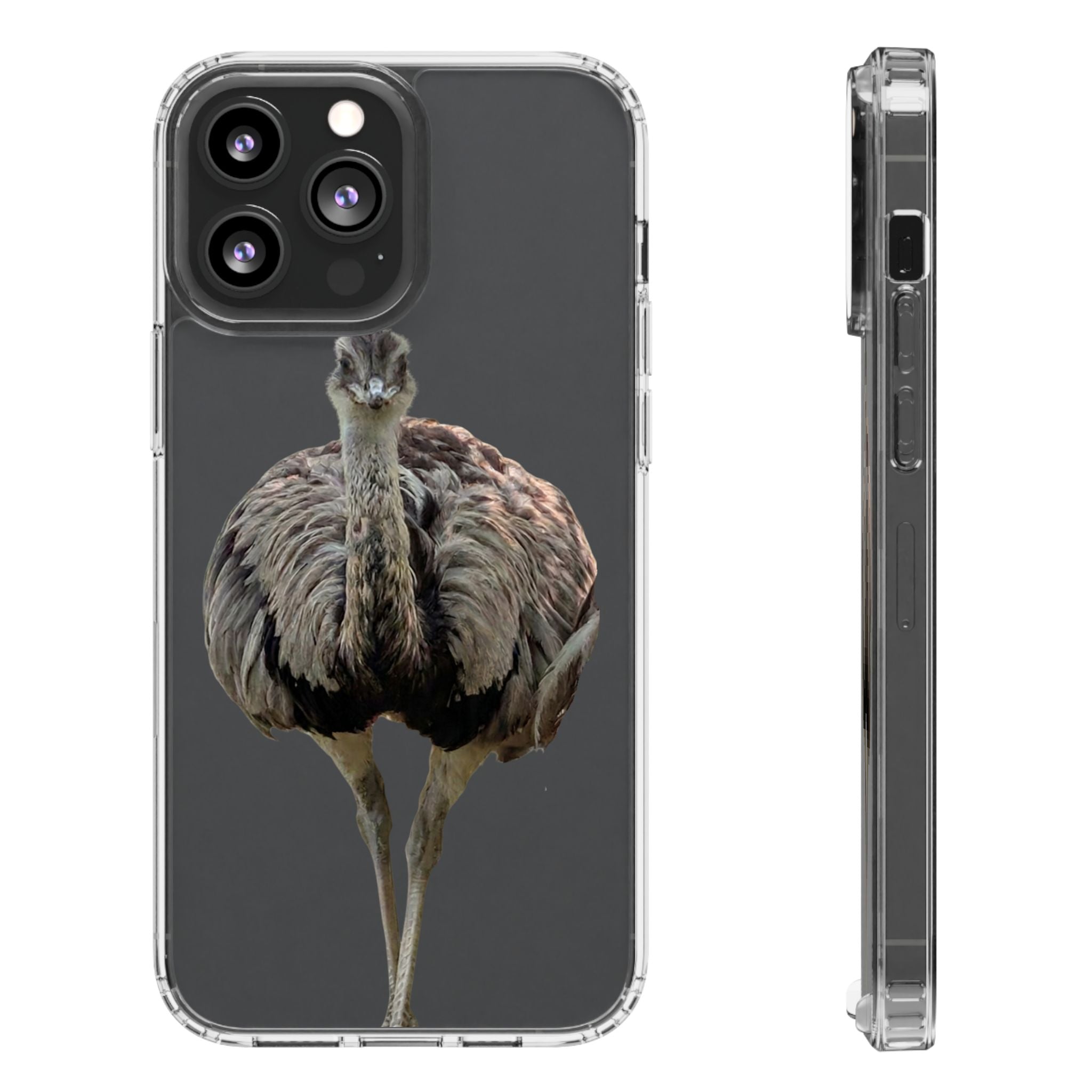 Clear Emu Bird iPhone Case — Cute Wildlife Nature Photo Design, Impact-Resistant Clear Phone Cover, Bird Lover Gift