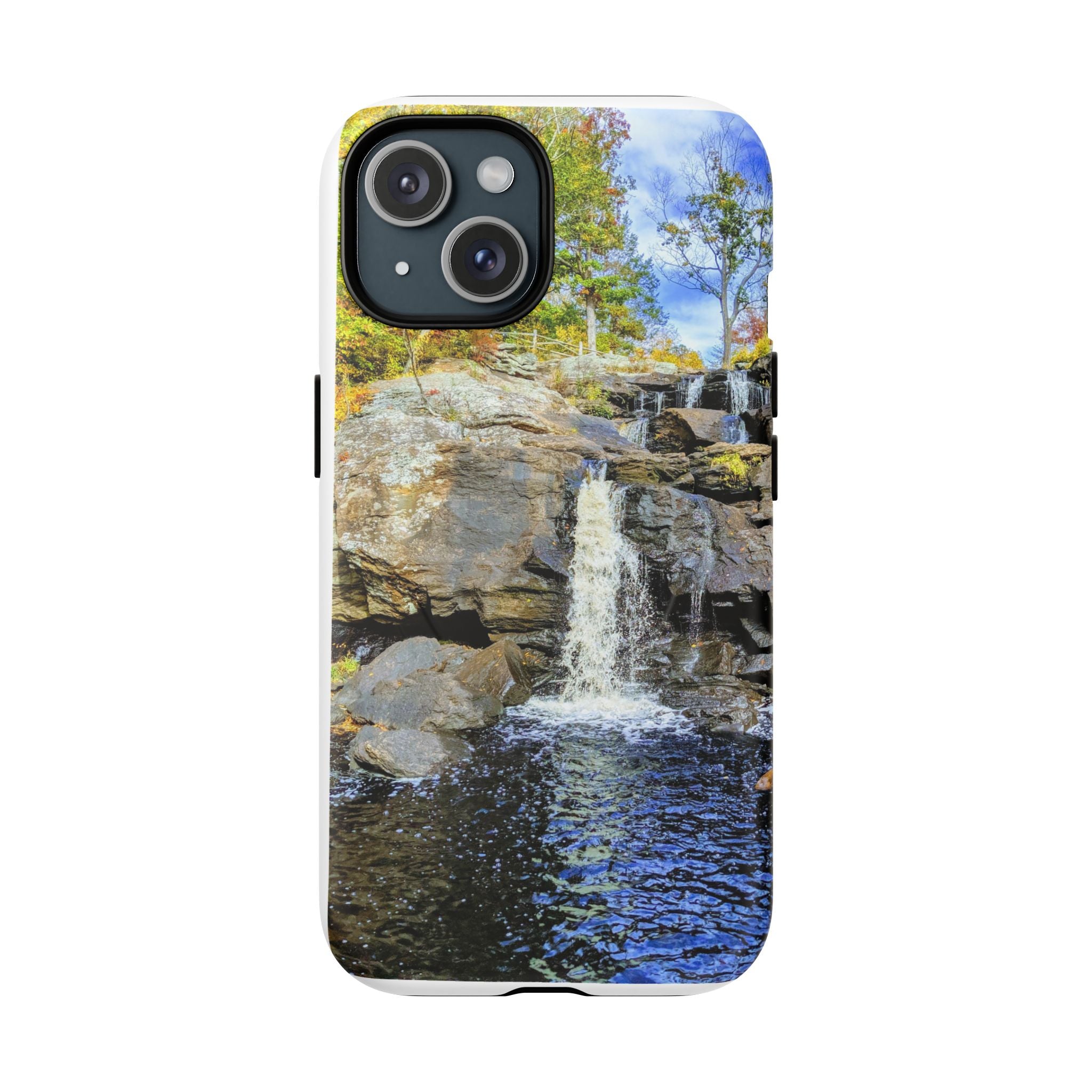 Waterfall Nature Photo Tough iPhone Case — Scenic Landscape Magnetic Cover, Impact-Resistant Phone Case, Nature Lover Gift