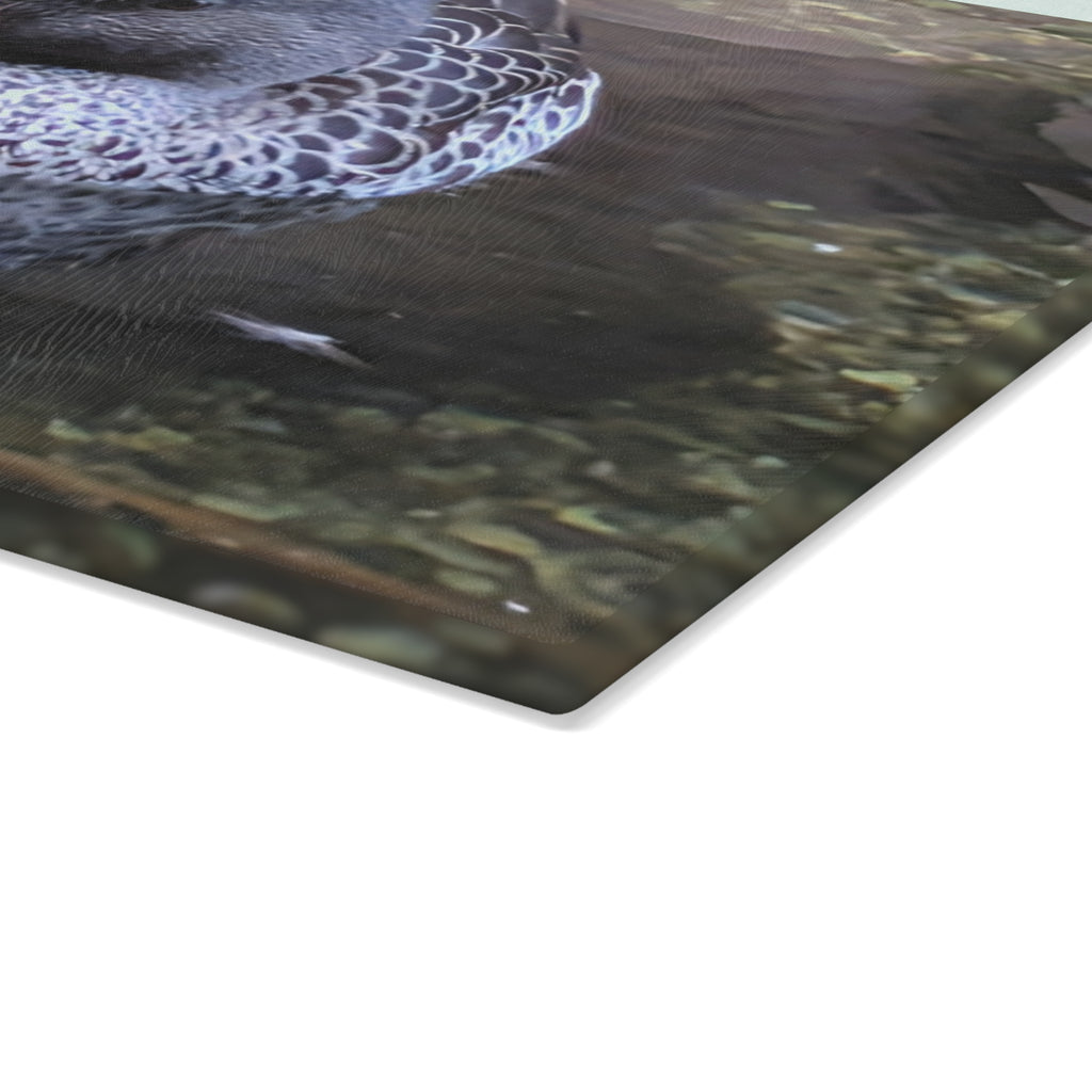 Duck Nature Photography Glass Cutting Board — Wildlife Kitchen Decor, Tempered Glass Chopping Board, Bird Lover Gift