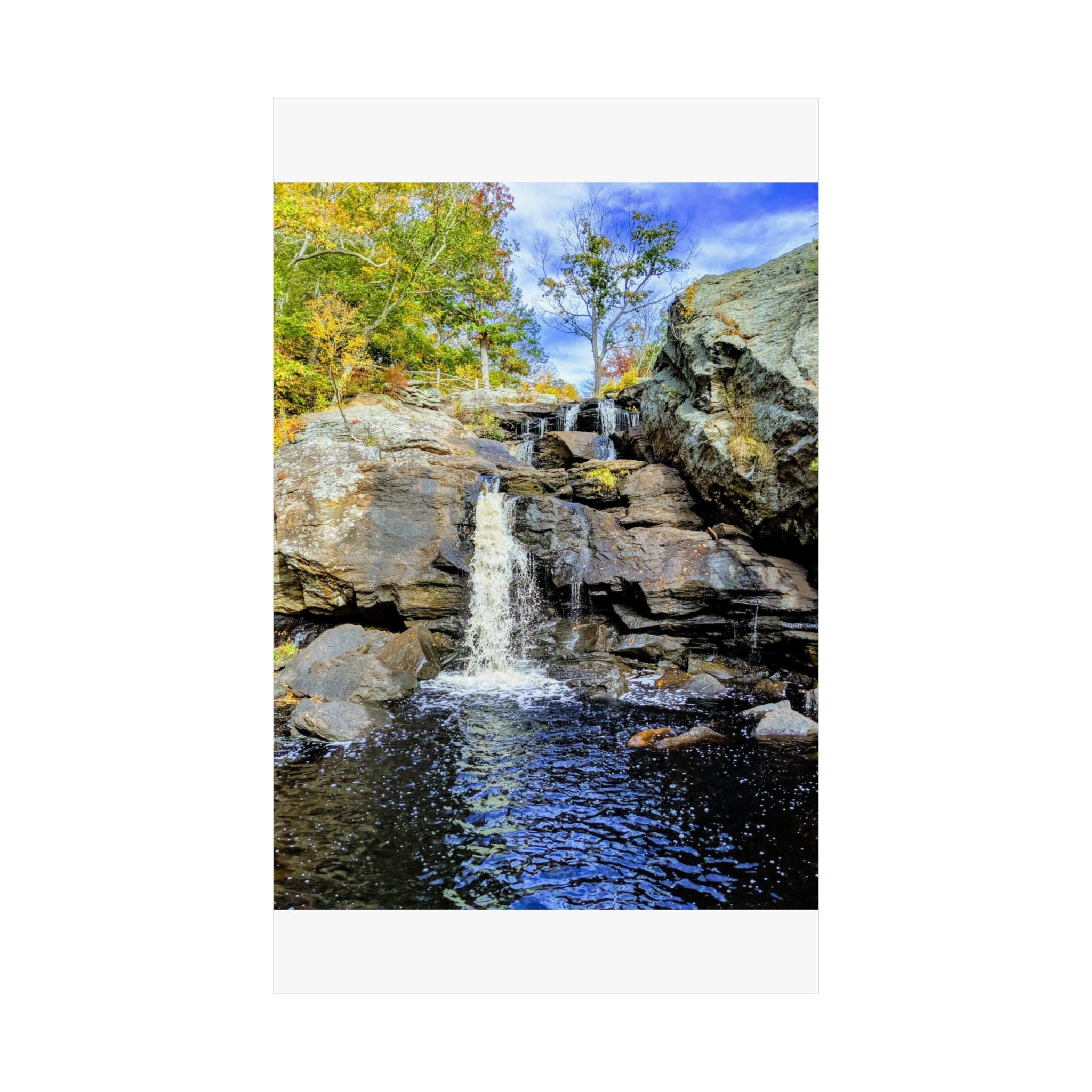 Waterfall Nature Poster — Vertical Matte Landscape Print