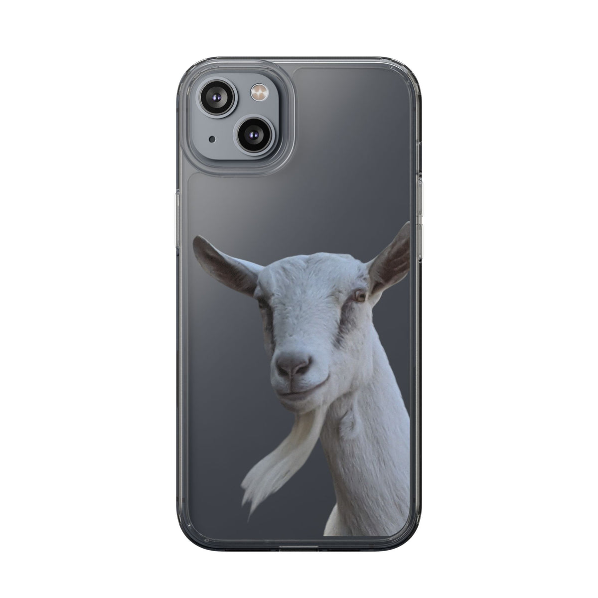 Goat Portrait Clear iPhone Case — Cute Farm Animal Wildlife Photo, Impact-Resistant Clear Phone Cover, Goat Lover Gift