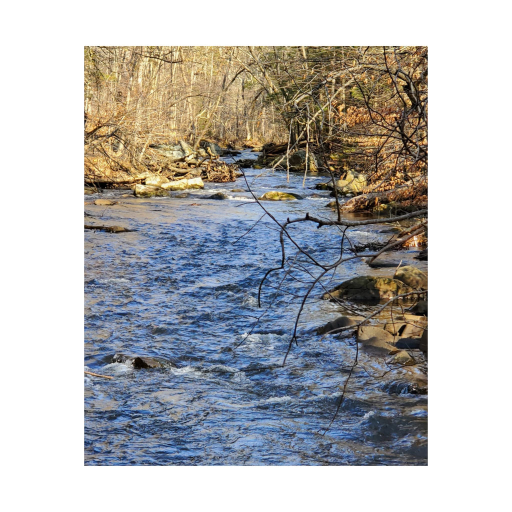 River Stream Nature Poster — Matte Vertical Wall Art for Home & Cabin Décor