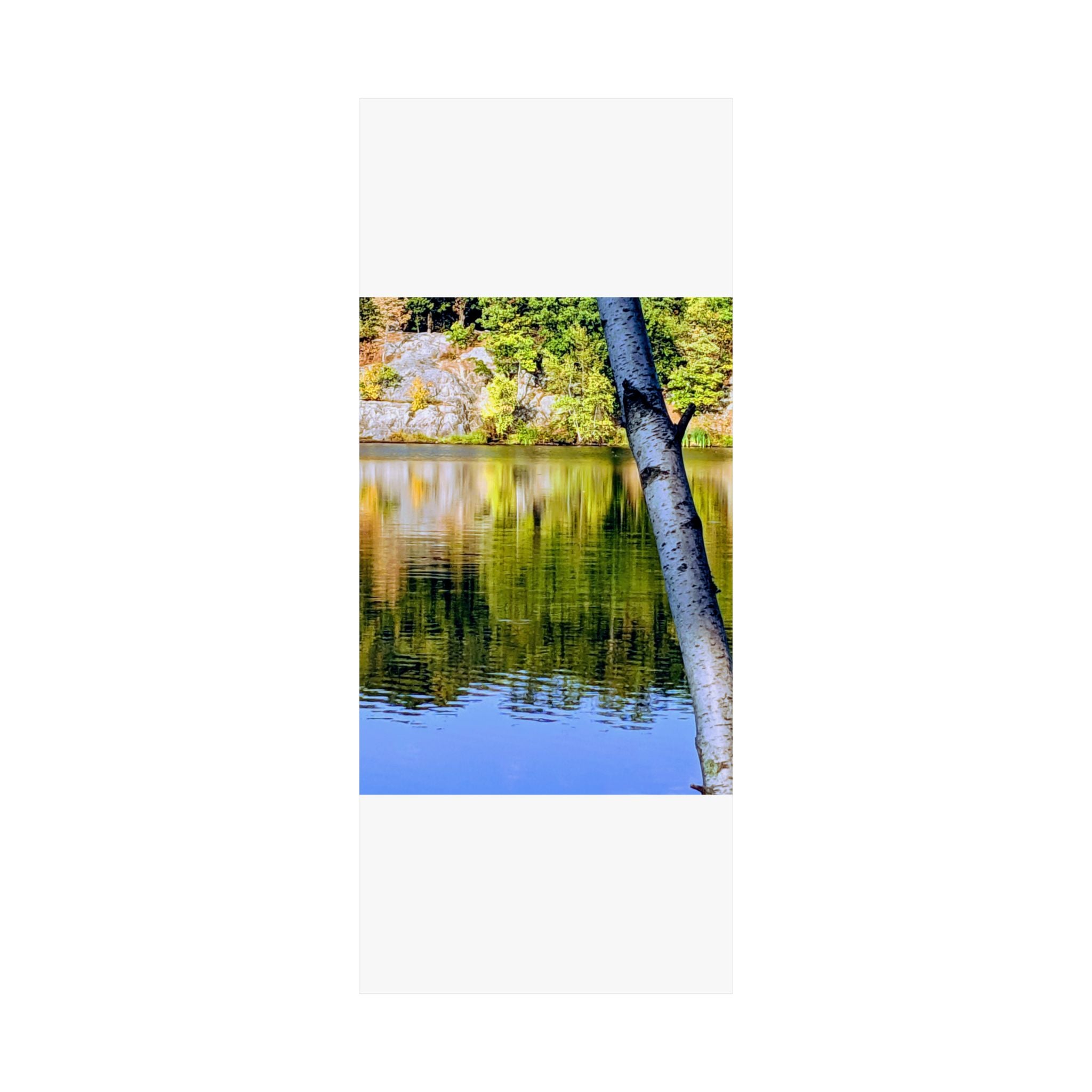 Birch Lake Reflection Matte Poster — Vertical Nature Wall Art