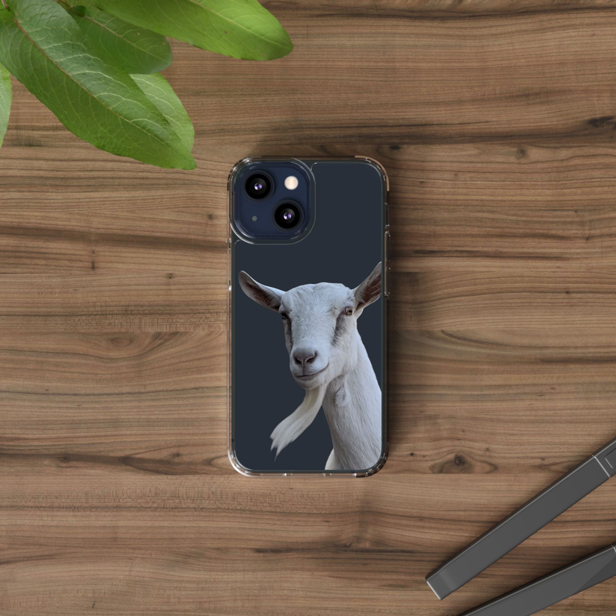 Goat Portrait Clear Phone Case