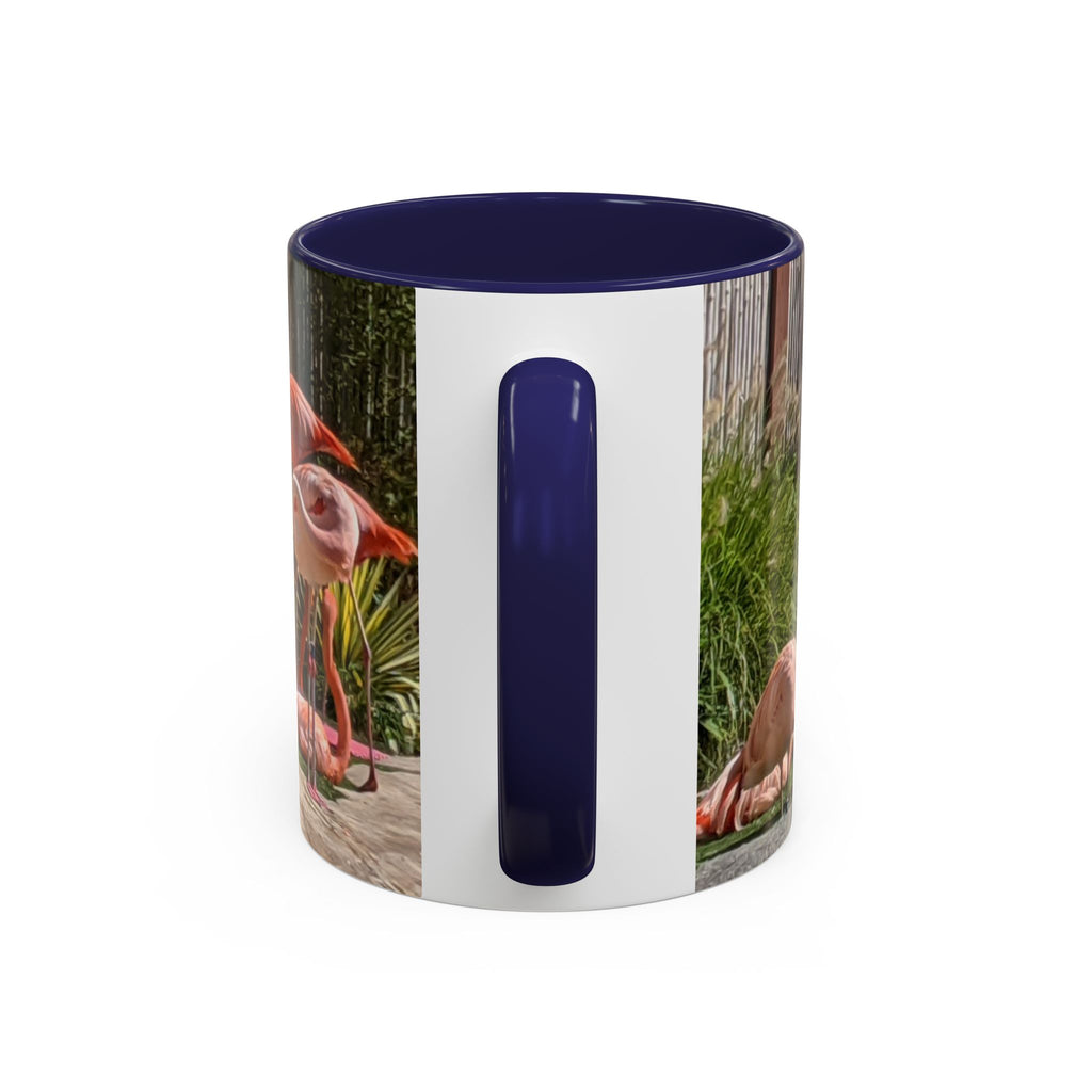 Flamingo Flock Accent Coffee Mug — Tropical Pink Bird Photo (11/15 oz)