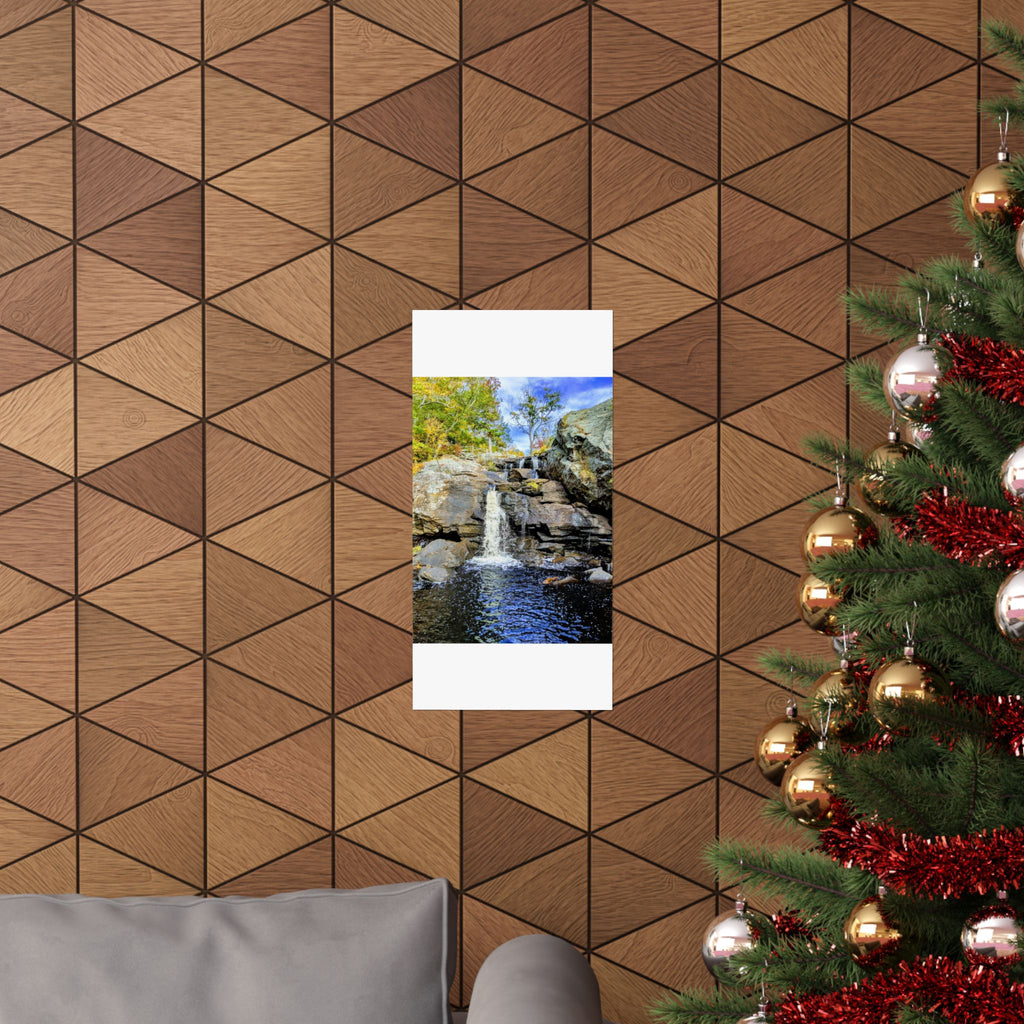 Waterfall Nature Poster — Vertical Matte Landscape Print