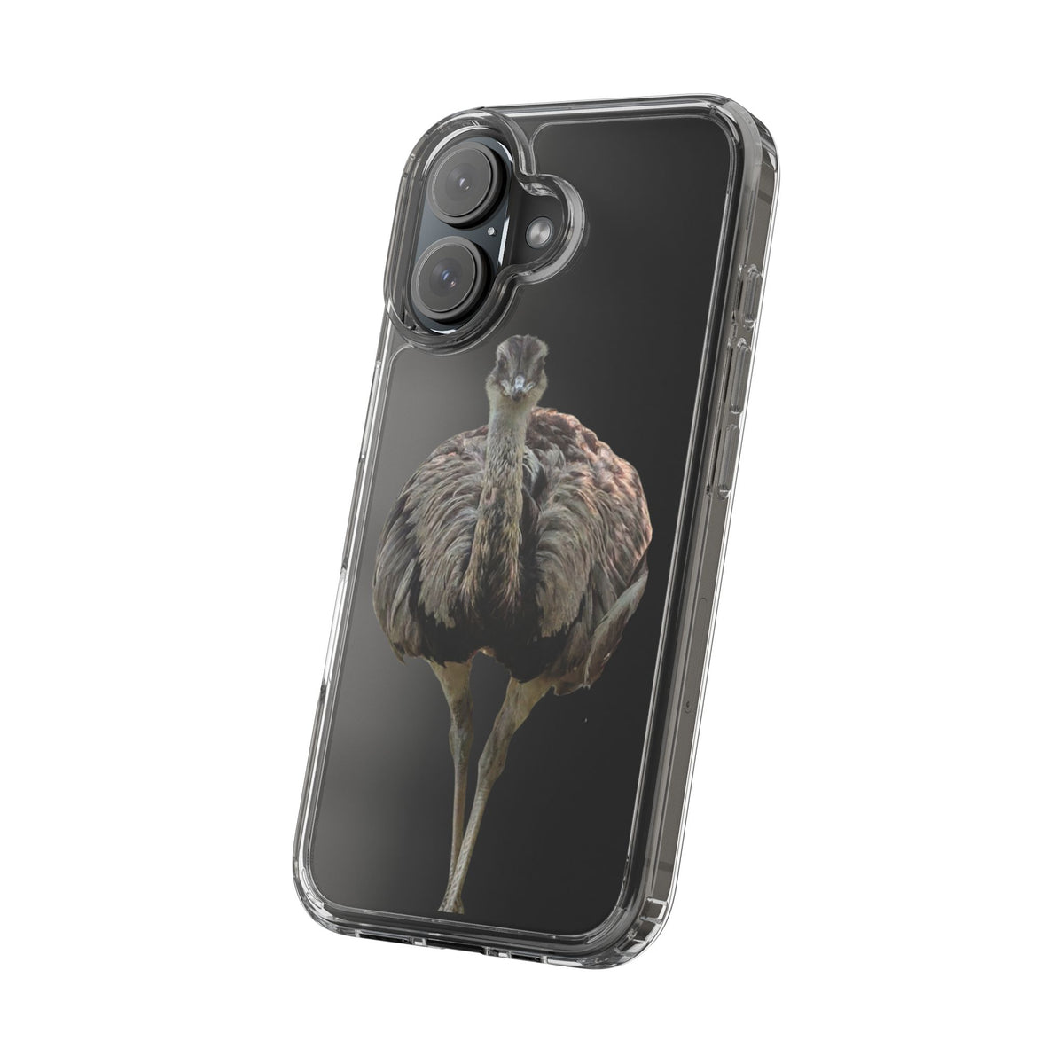 Clear Emu Bird iPhone Case — Cute Wildlife Nature Photo Design, Impact-Resistant Clear Phone Cover, Bird Lover Gift