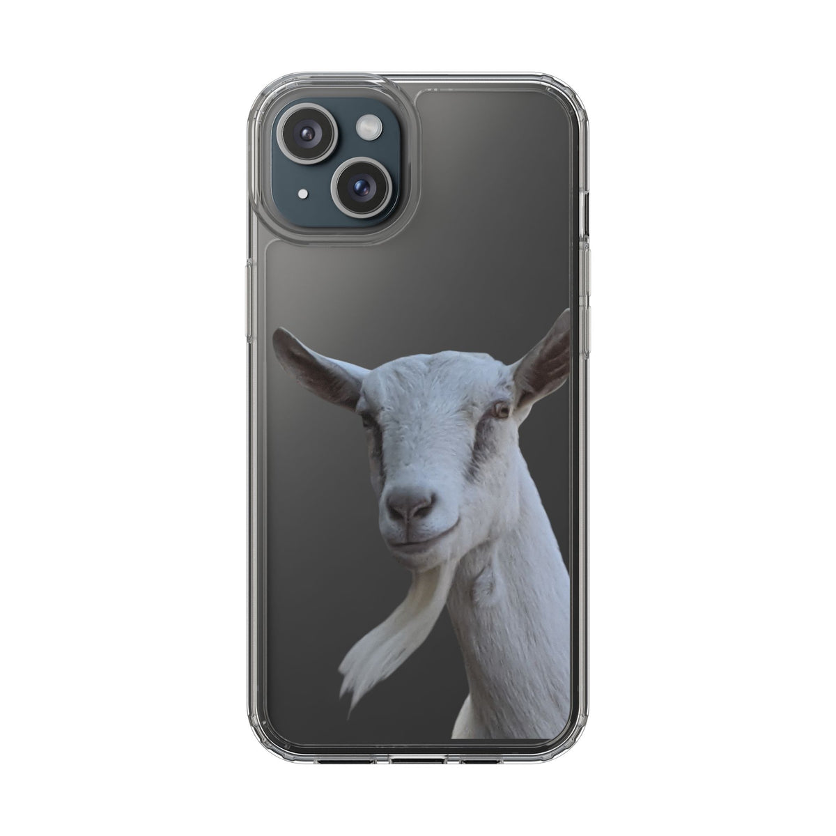 Goat Portrait Clear iPhone Case — Cute Farm Animal Wildlife Photo, Impact-Resistant Clear Phone Cover, Goat Lover Gift