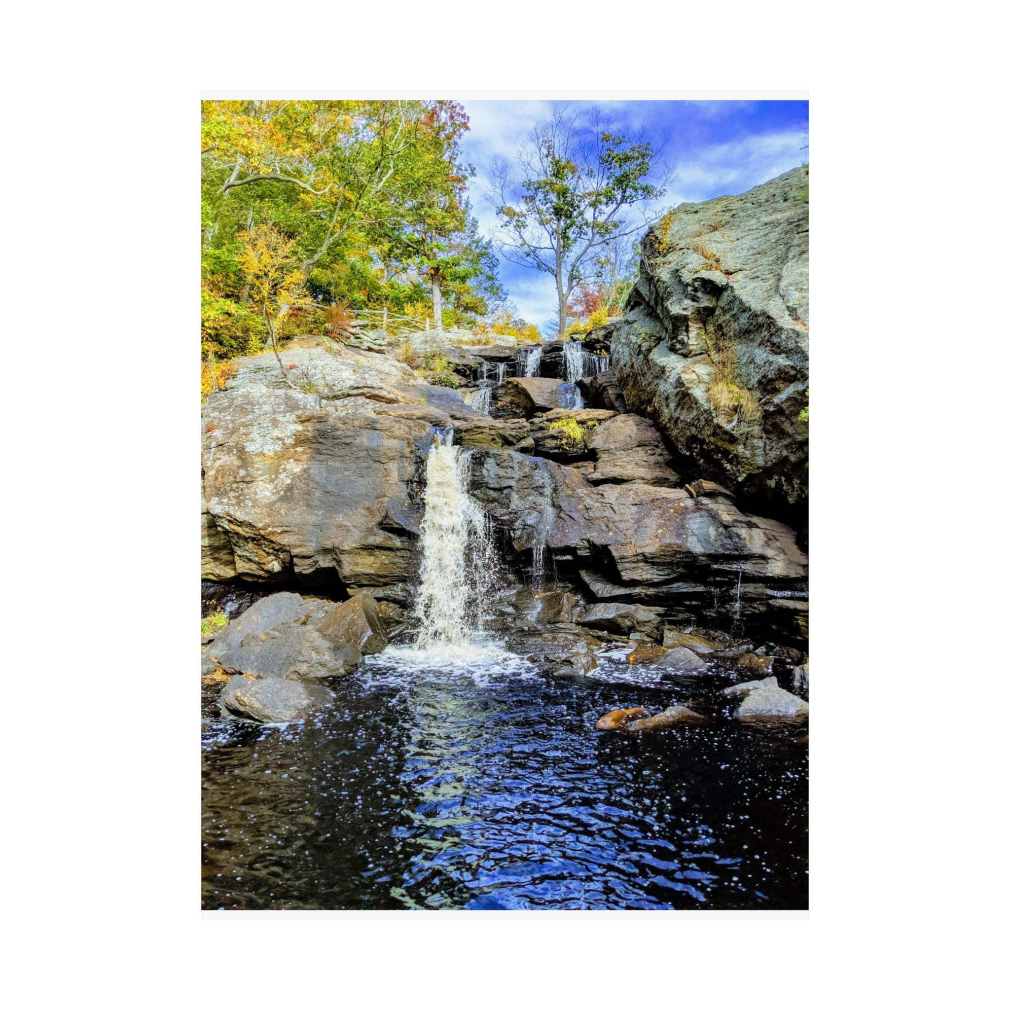 Waterfall Nature Poster — Vertical Matte Landscape Print