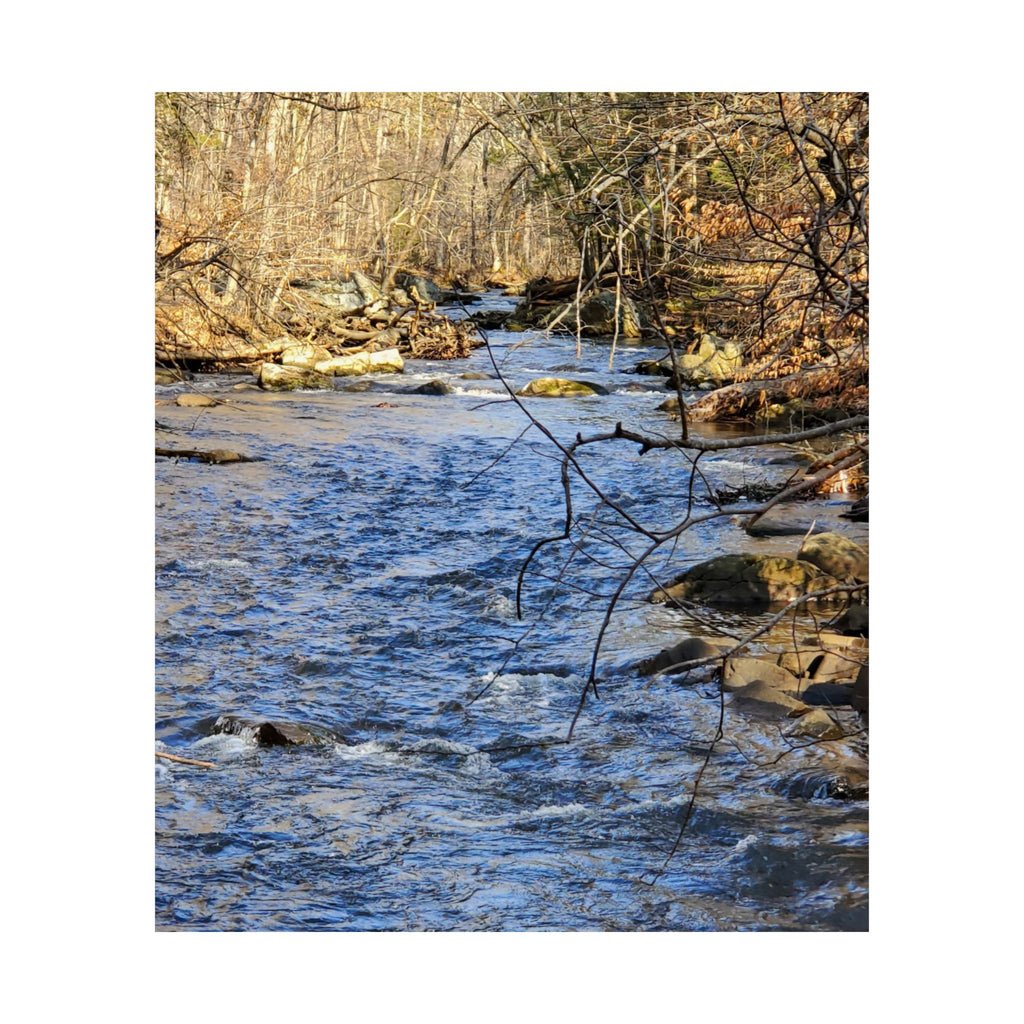 River Stream Nature Poster — Matte Vertical Wall Art for Home & Cabin Décor