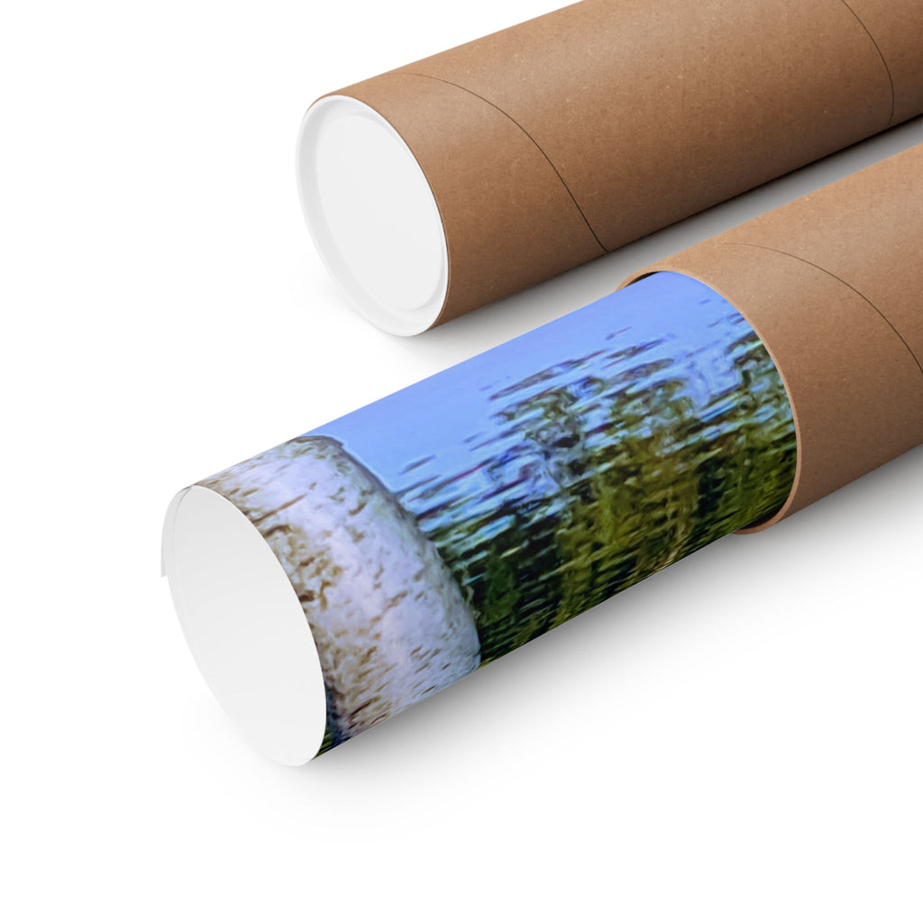 Birch Lake Reflection Matte Poster — Vertical Nature Wall Art