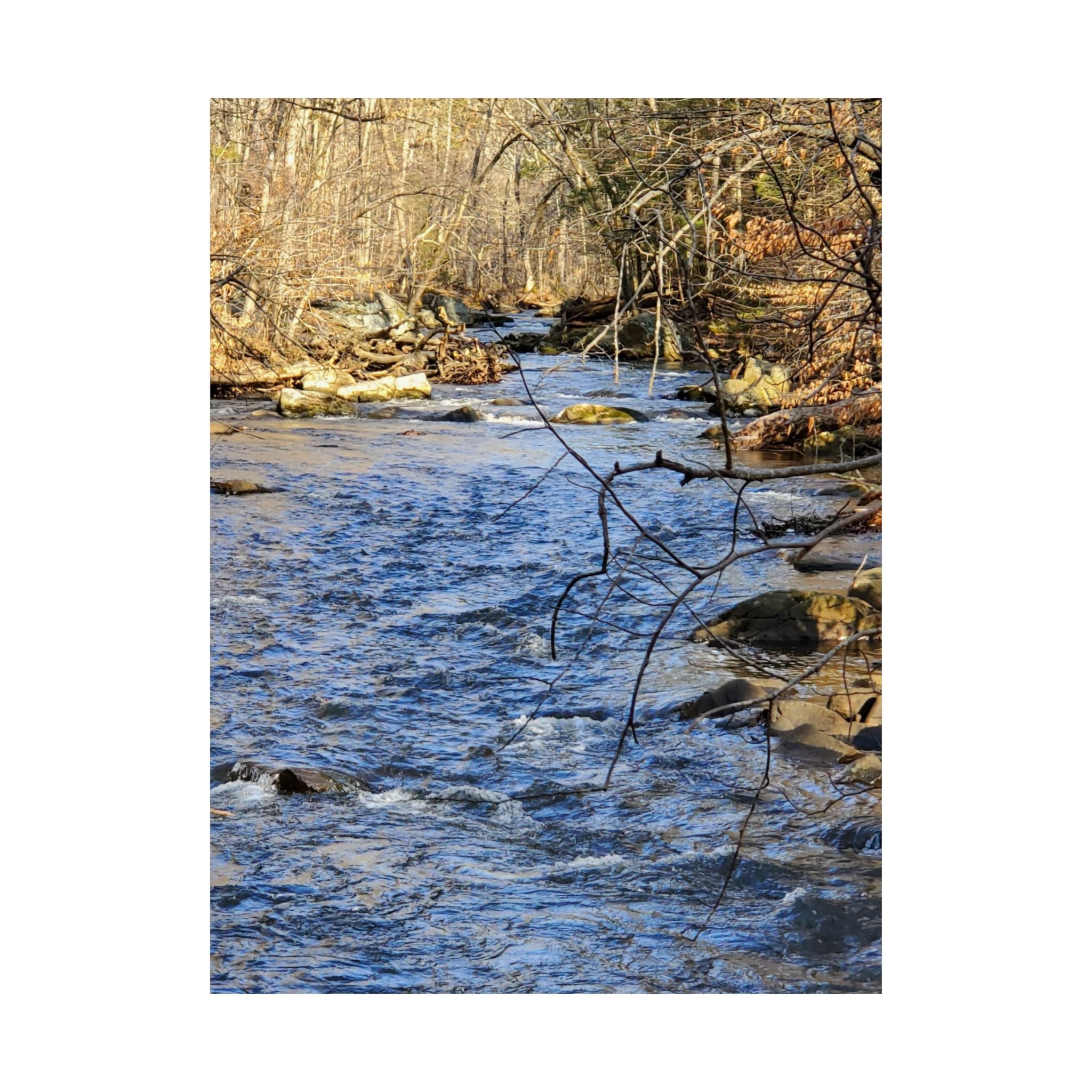 River Stream Nature Poster — Matte Vertical Wall Art for Home & Cabin Décor