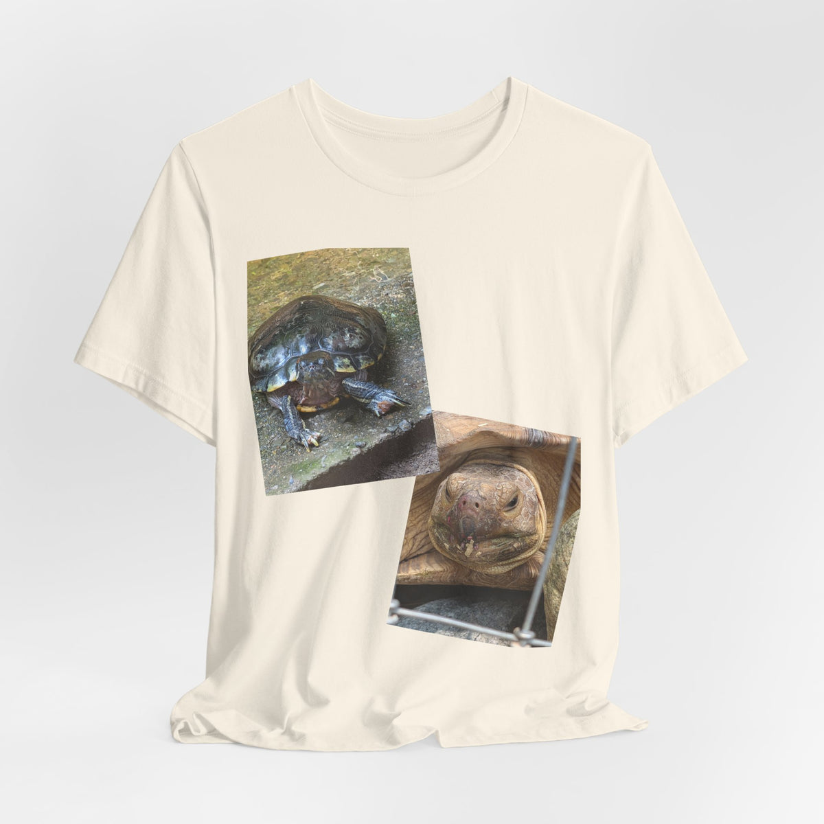 Turtle Photo Collage T-Shirt — Cute Turtle Face Wildlife Graphic Tee, Nature-Inspired Shirt, Turtle Lover Gift