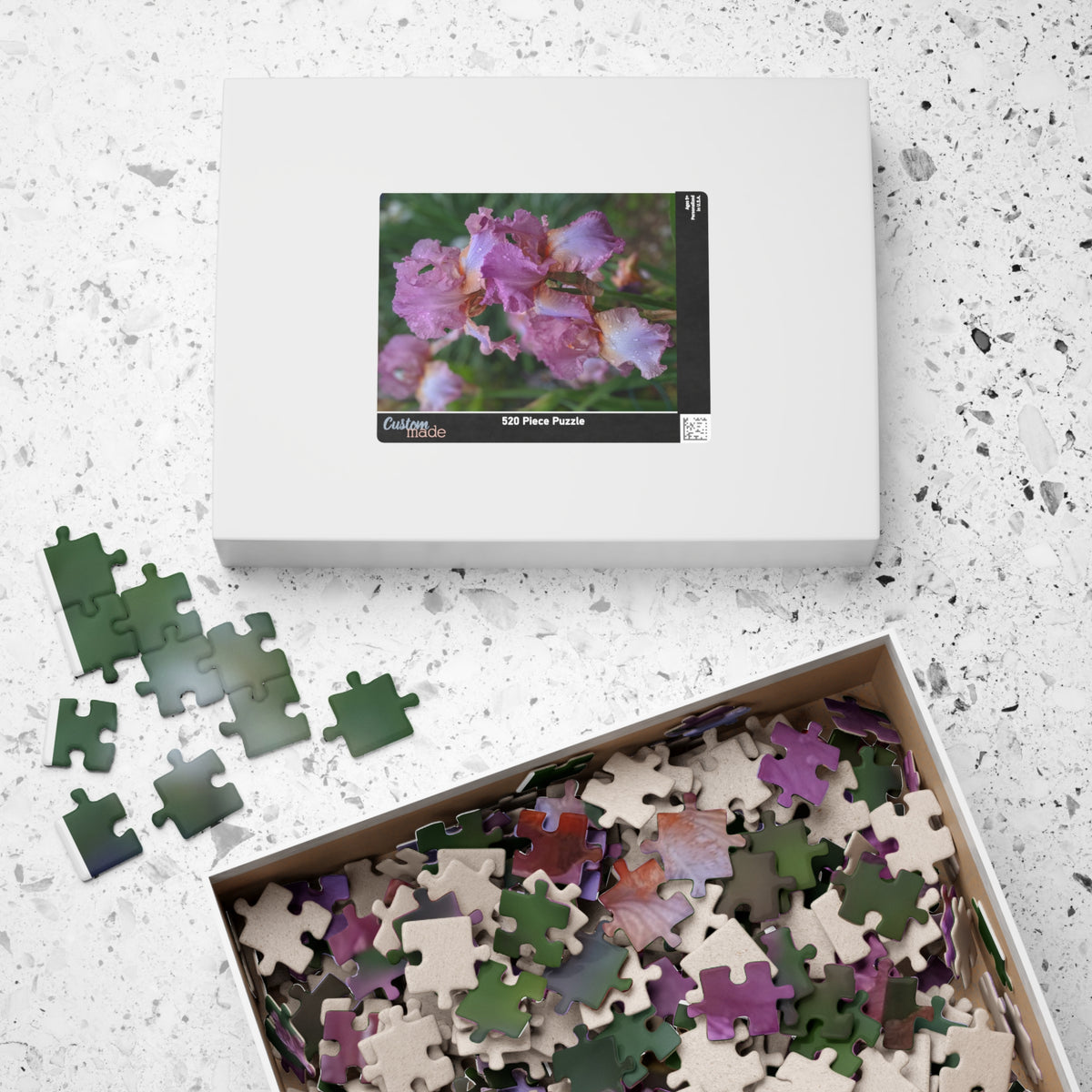 Mauve Iris Nature Photo Jigsaw Puzzle — Floral Photography Gift Set, 110, 252, 520 & 1014 Pieces