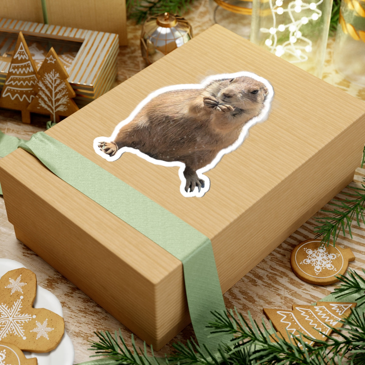 Prairie Dog Kiss-Cut Sticker — Cute Wildlife Laptop Decal