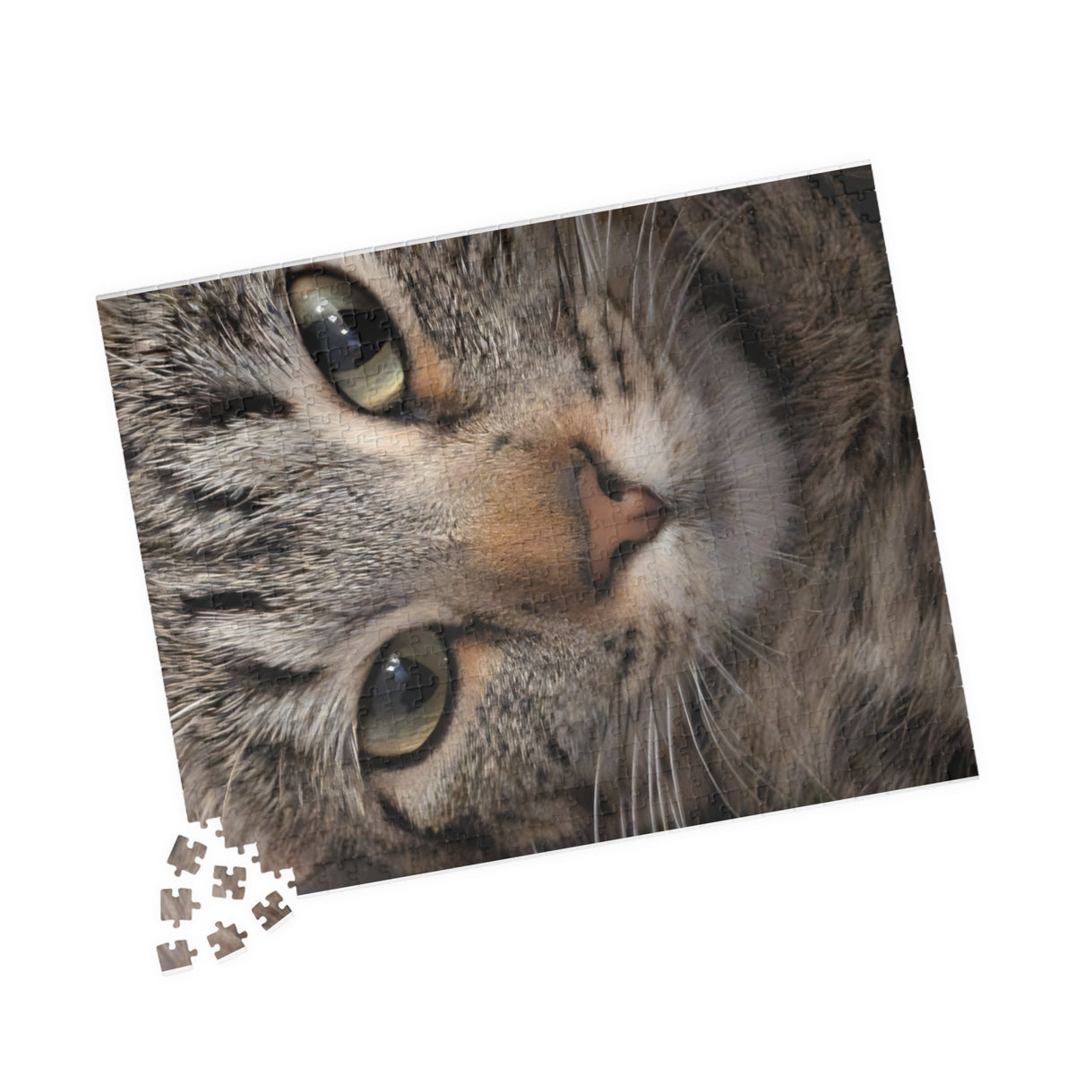 Cat Face Nature Photo Jigsaw Puzzle — Wildlife Photography Gift Set, 110, 252, 520 & 1014 Pieces