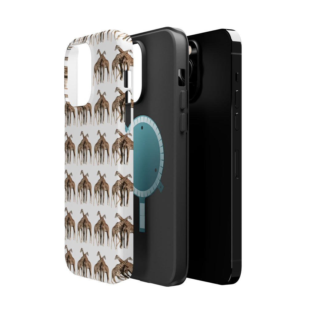 Giraffe Nature Photo Magnetic iPhone & Samsung Case — MagSafe Compatible, Dual-Layer Impact-Resistant Cover, Wildlife Gift
