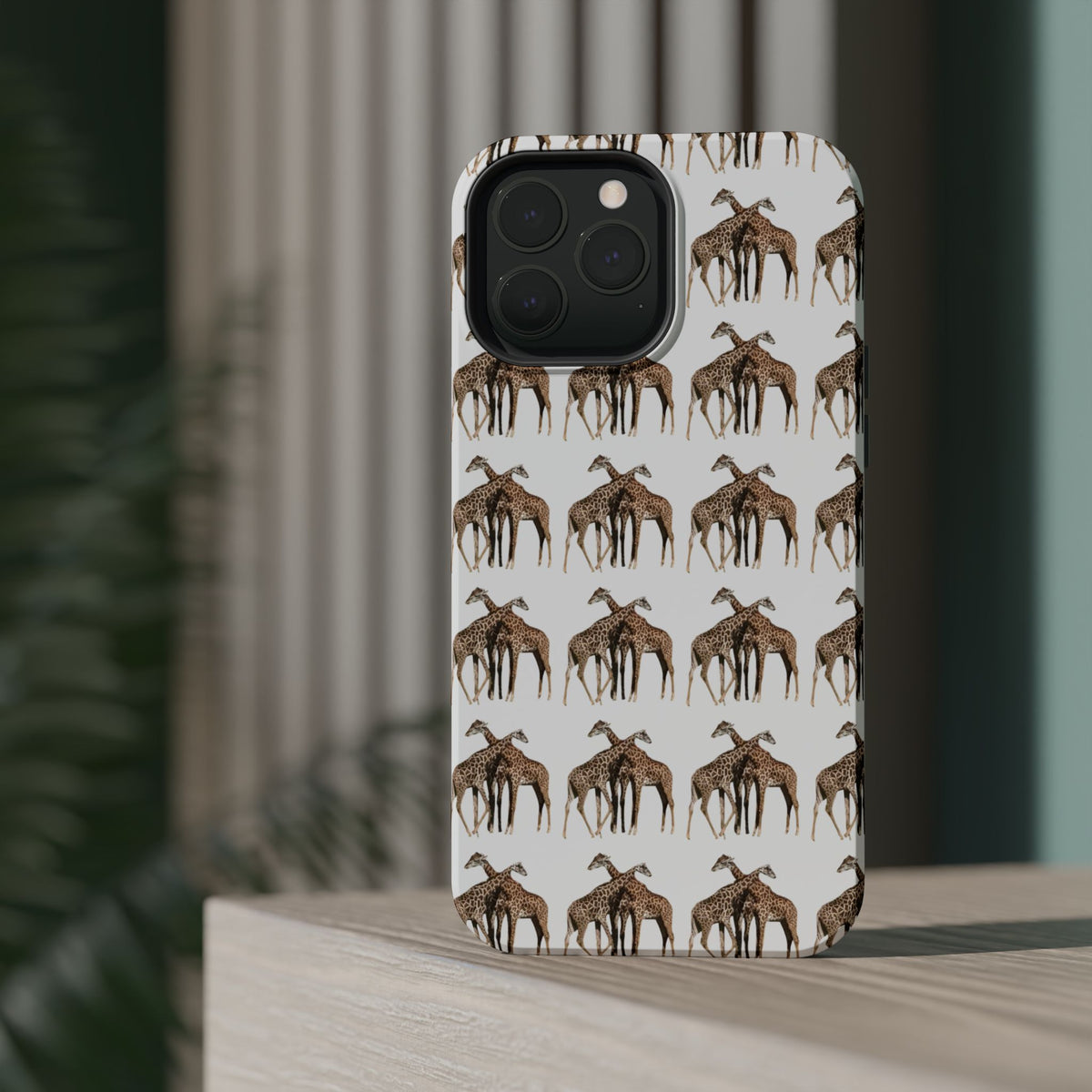 Giraffe Nature Photo Magnetic iPhone & Samsung Case — MagSafe Compatible, Dual-Layer Impact-Resistant Cover, Wildlife Gift