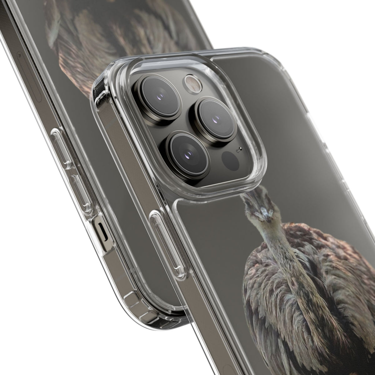 Clear Emu Bird iPhone Case — Cute Wildlife Nature Photo Design, Impact-Resistant Clear Phone Cover, Bird Lover Gift