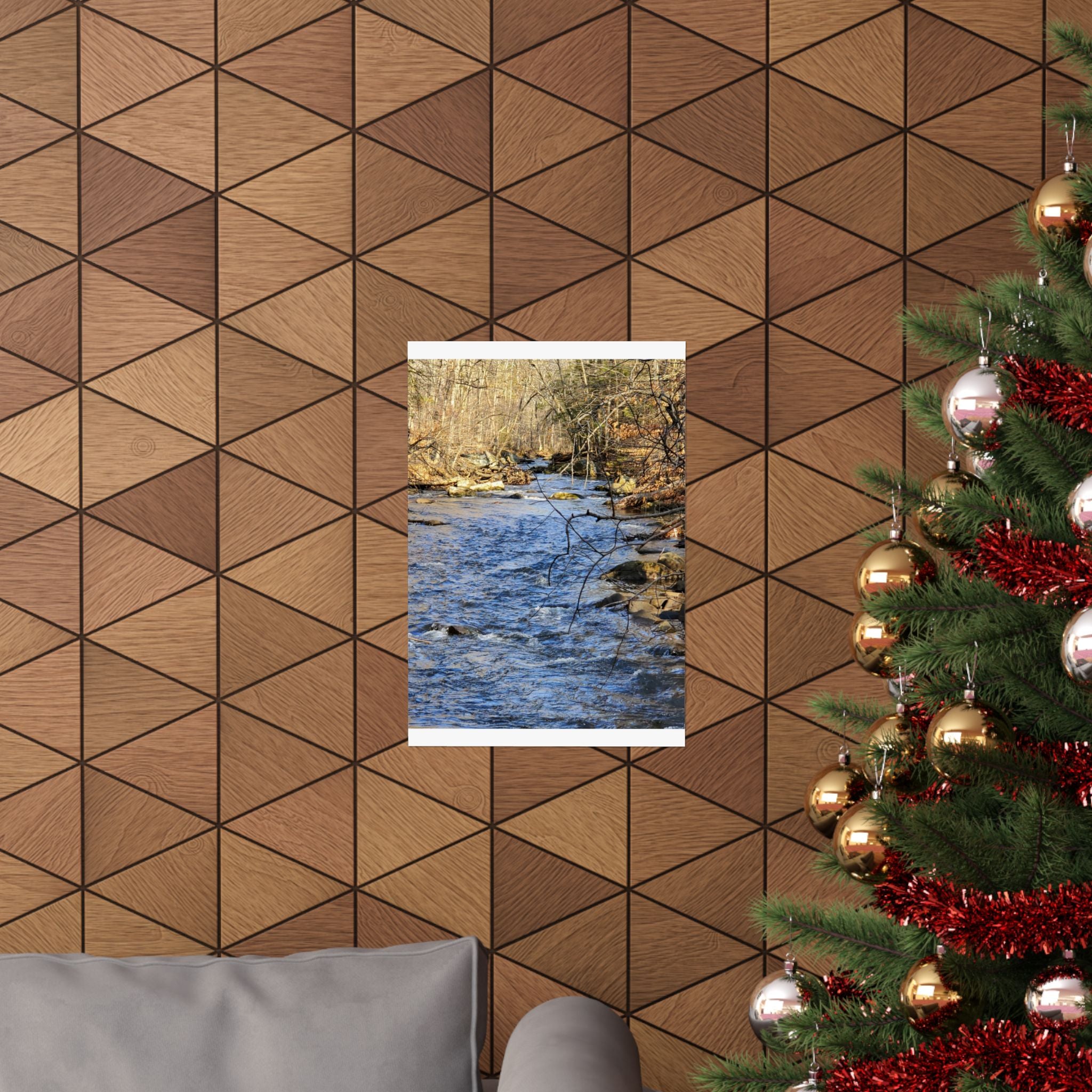 River Stream Nature Poster — Matte Vertical Wall Art for Home & Cabin Décor