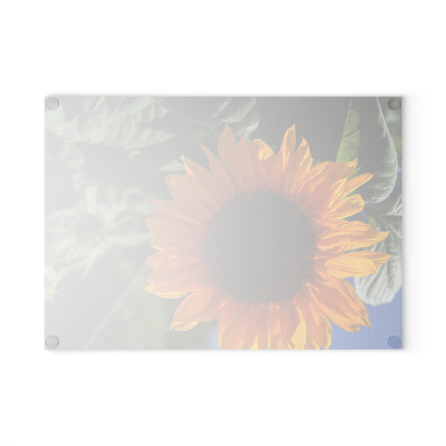 Sunflower Glass Cutting Board — Floral Kitchen Decor & Chopping Board