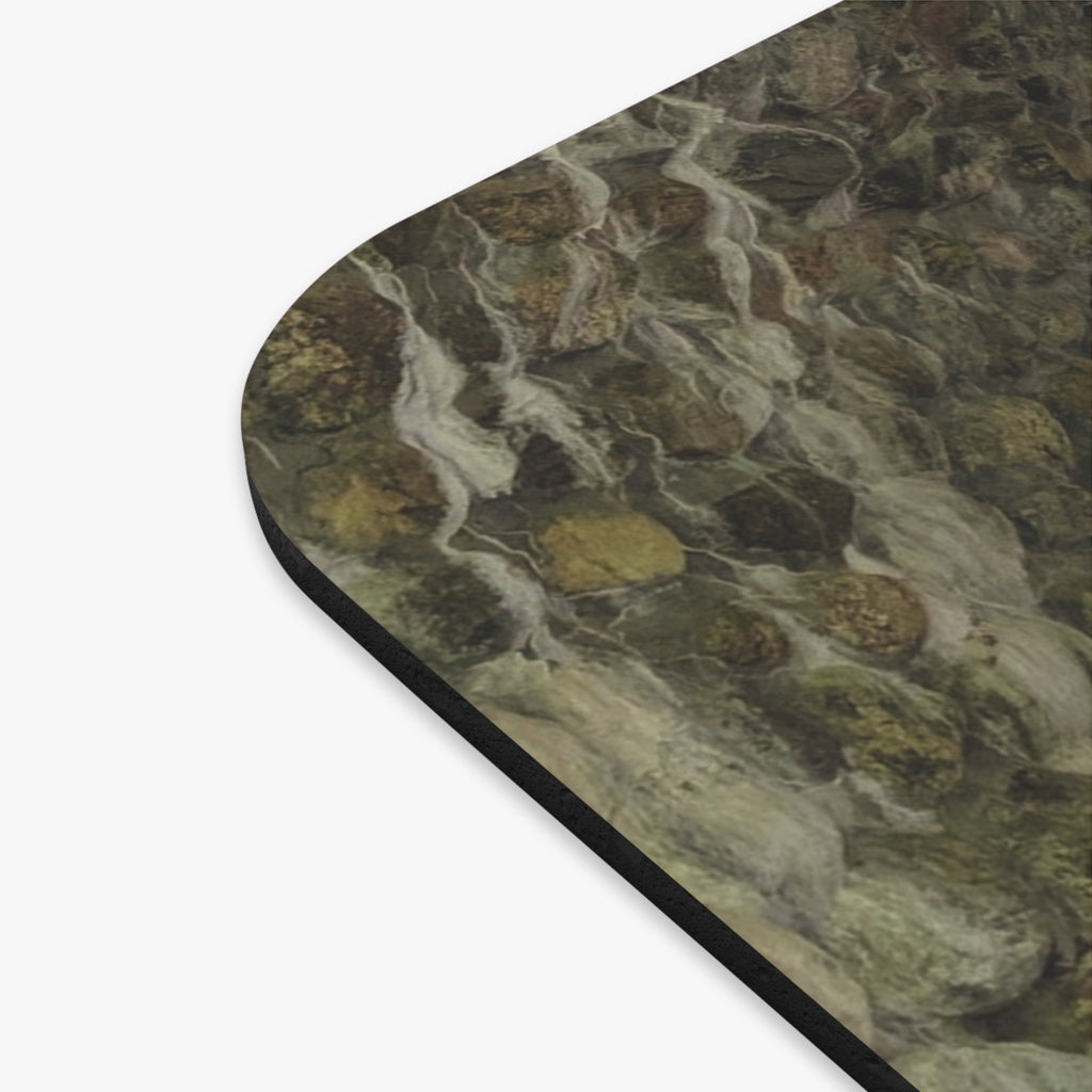 Stone Arch Trail Mouse Pad — Scenic Forest Bridge Desk Mat