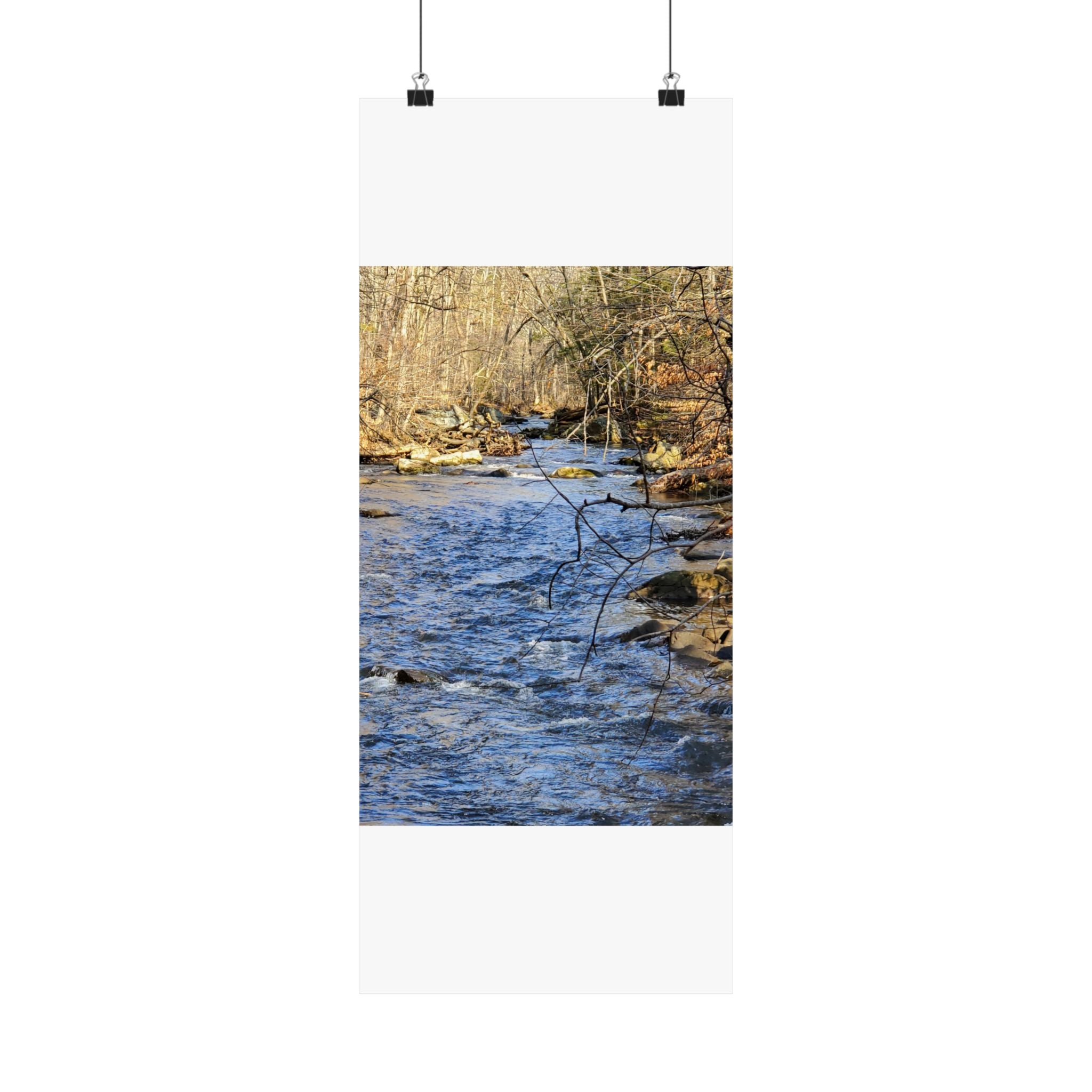 River Stream Nature Poster — Matte Vertical Wall Art for Home & Cabin Décor
