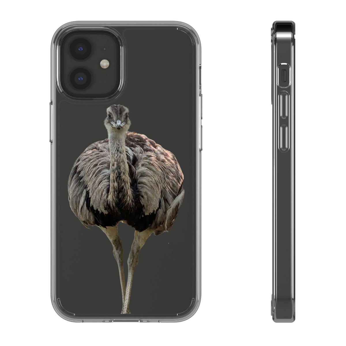 Clear Emu Bird iPhone Case — Cute Wildlife Nature Photo Design, Impact-Resistant Clear Phone Cover, Bird Lover Gift