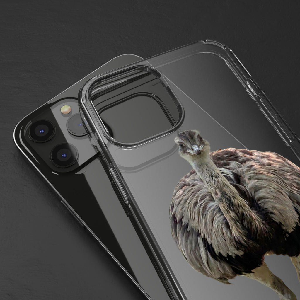 Clear Emu Bird iPhone Case — Cute Wildlife Nature Photo Design, Impact-Resistant Clear Phone Cover, Bird Lover Gift