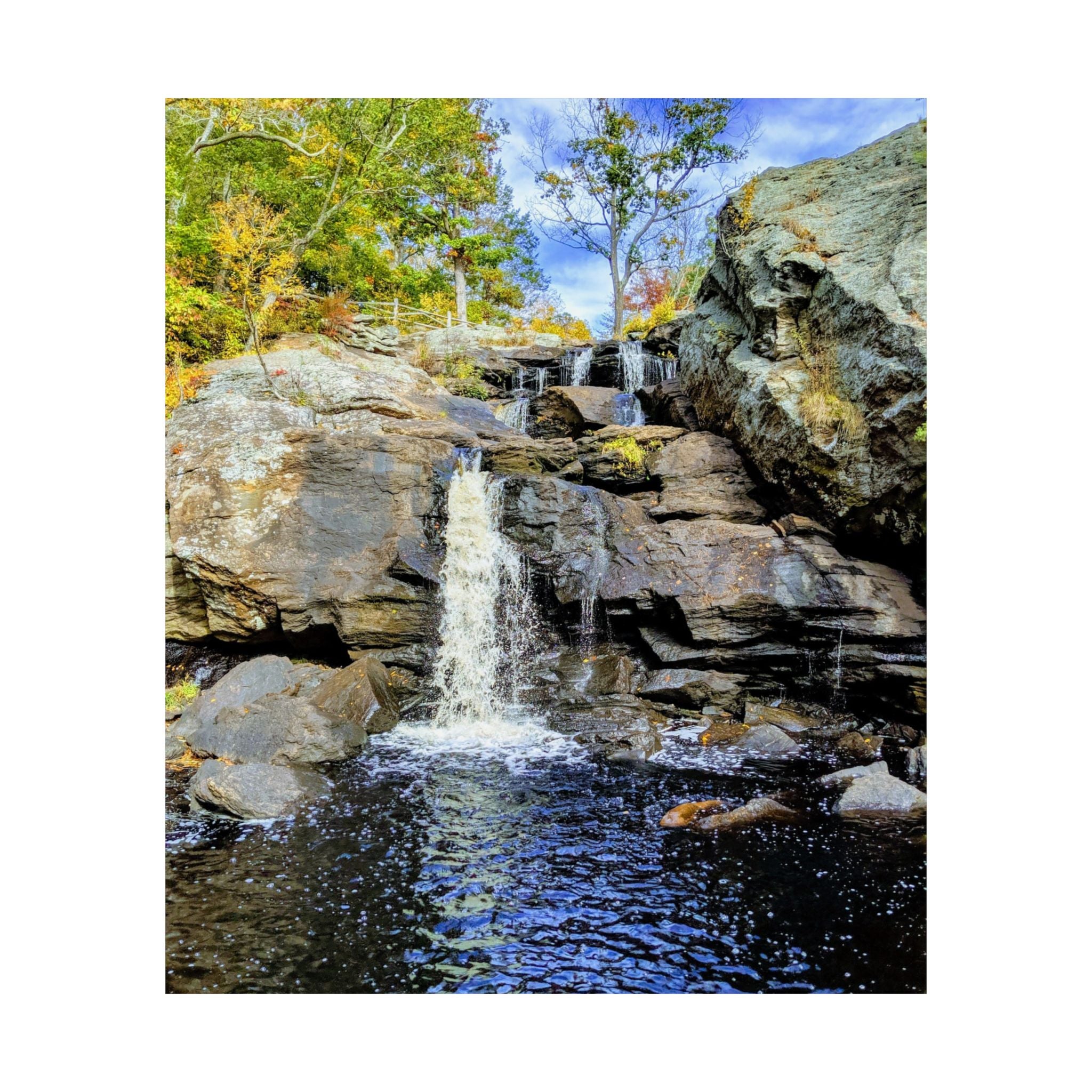Waterfall Nature Poster — Vertical Matte Landscape Print