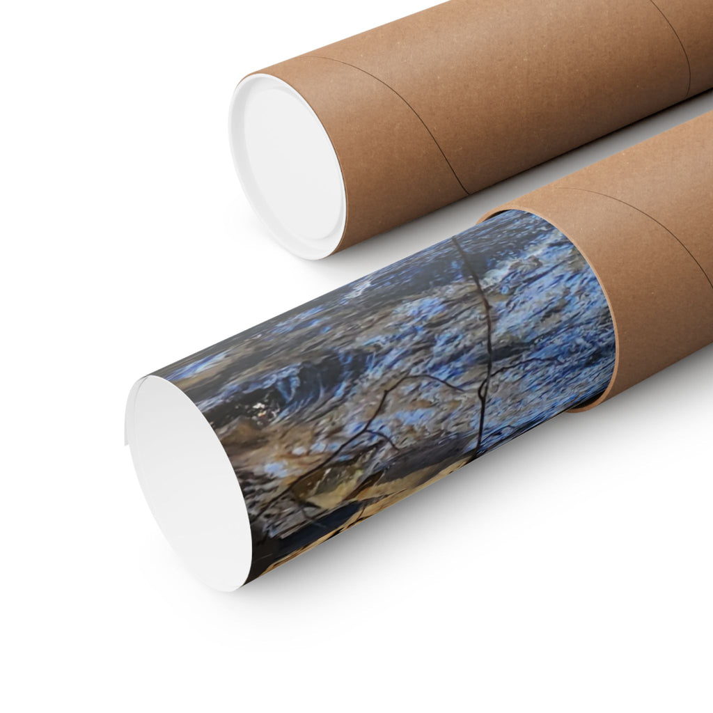 River Stream Nature Poster — Matte Vertical Wall Art for Home & Cabin Décor