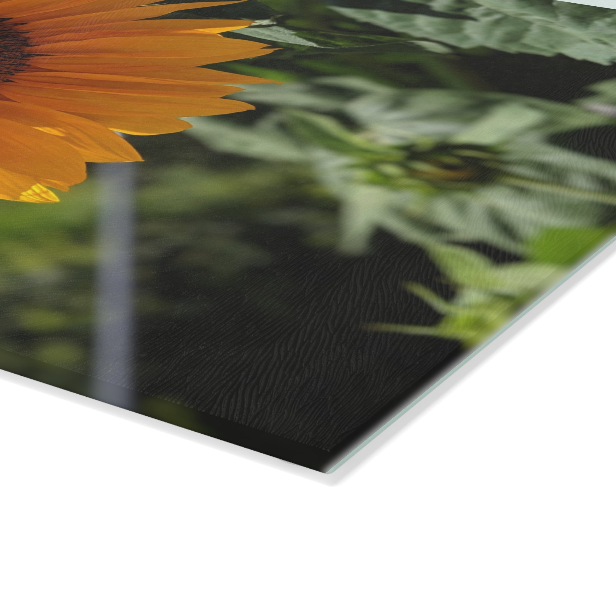 Sunflower Glass Cutting Board — Floral Kitchen Decor & Chopping Board