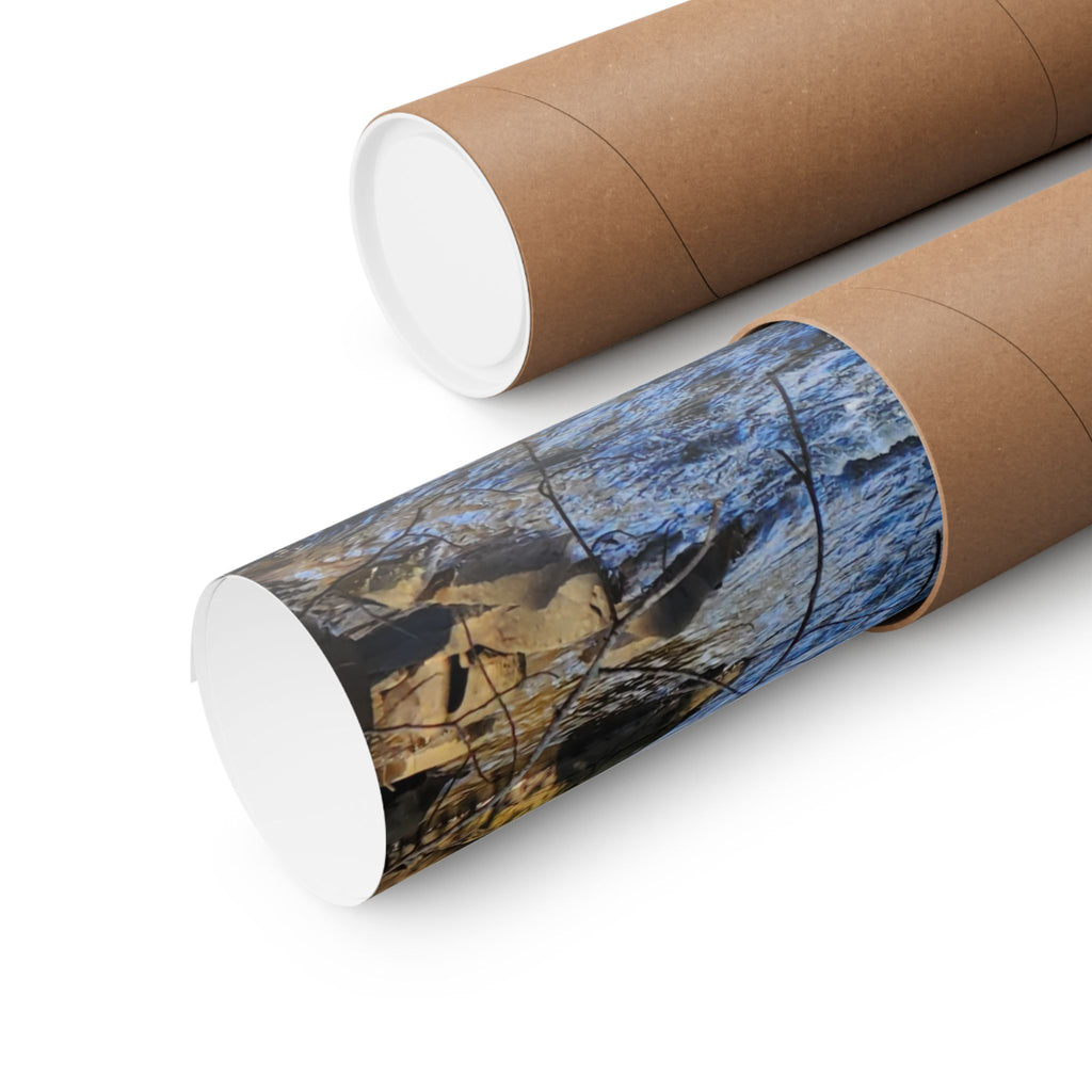 River Stream Nature Poster — Matte Vertical Wall Art for Home & Cabin Décor