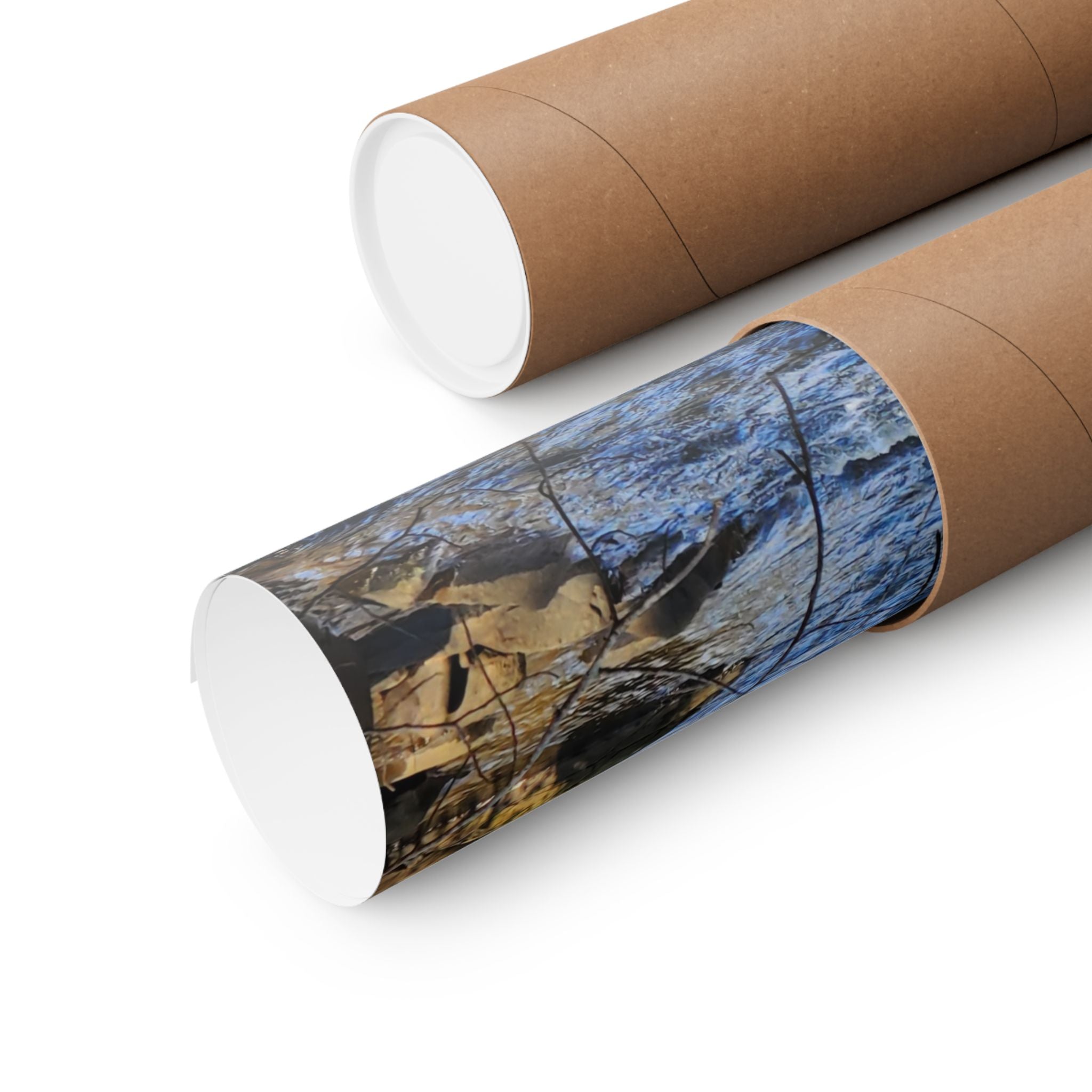 River Stream Nature Poster — Matte Vertical Wall Art for Home & Cabin Décor