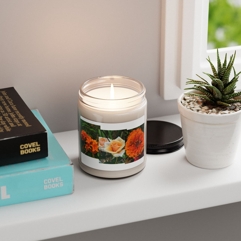 Floral Orange Rose & Marigold Scented Soy Candle — 9oz