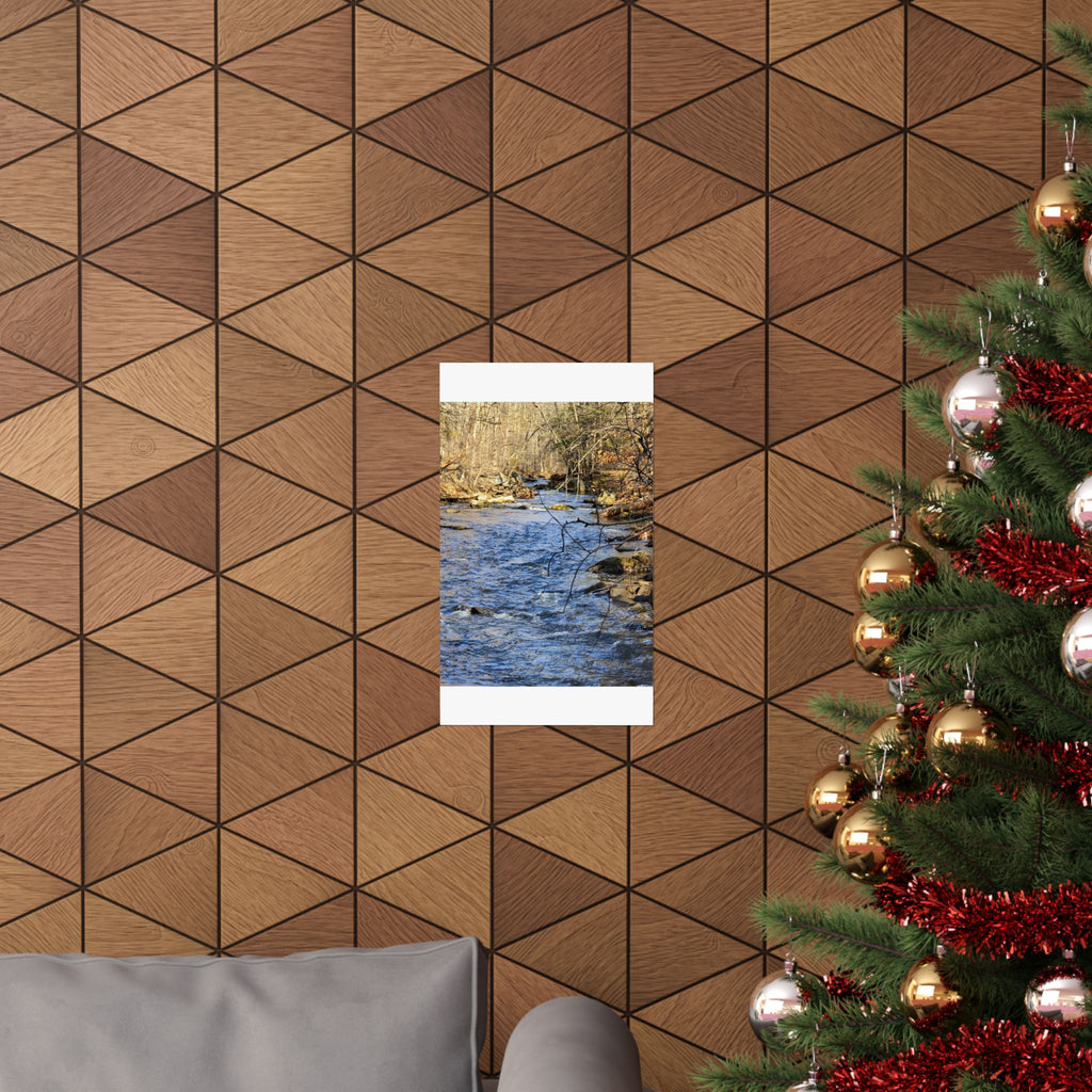 River Stream Nature Poster — Matte Vertical Wall Art for Home & Cabin Décor