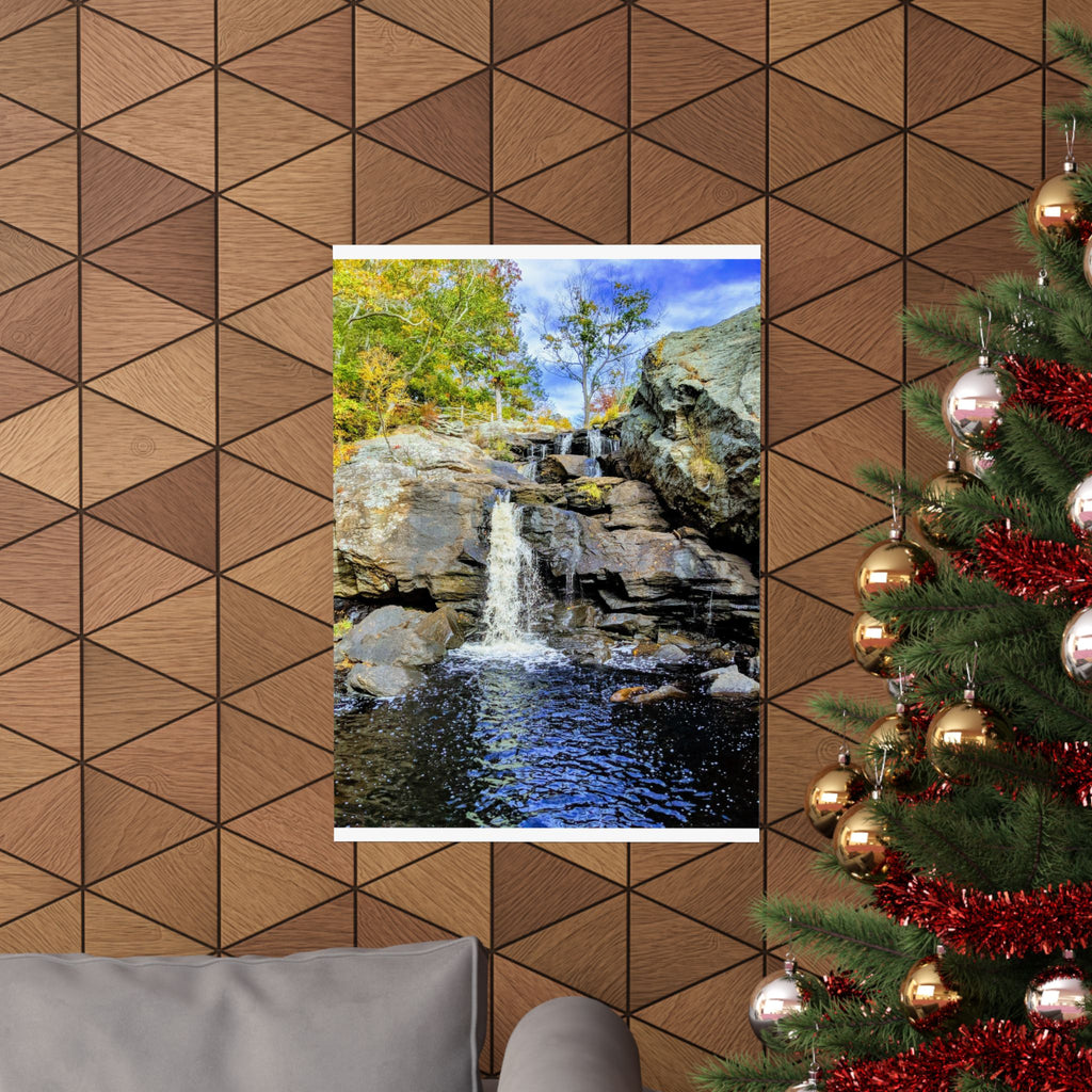 Waterfall Nature Poster — Vertical Matte Landscape Print